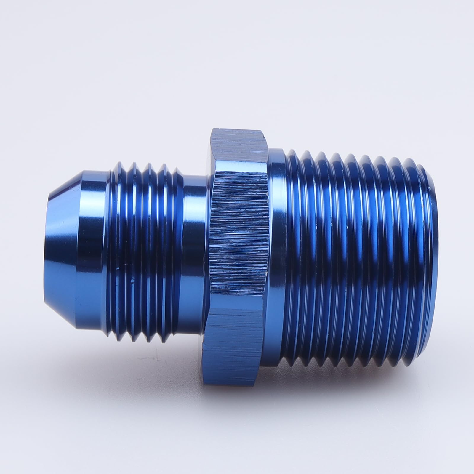 Ac Performance Male 3/4'' Npt To -10 An Flare Adapter Straight Aluminum Blue