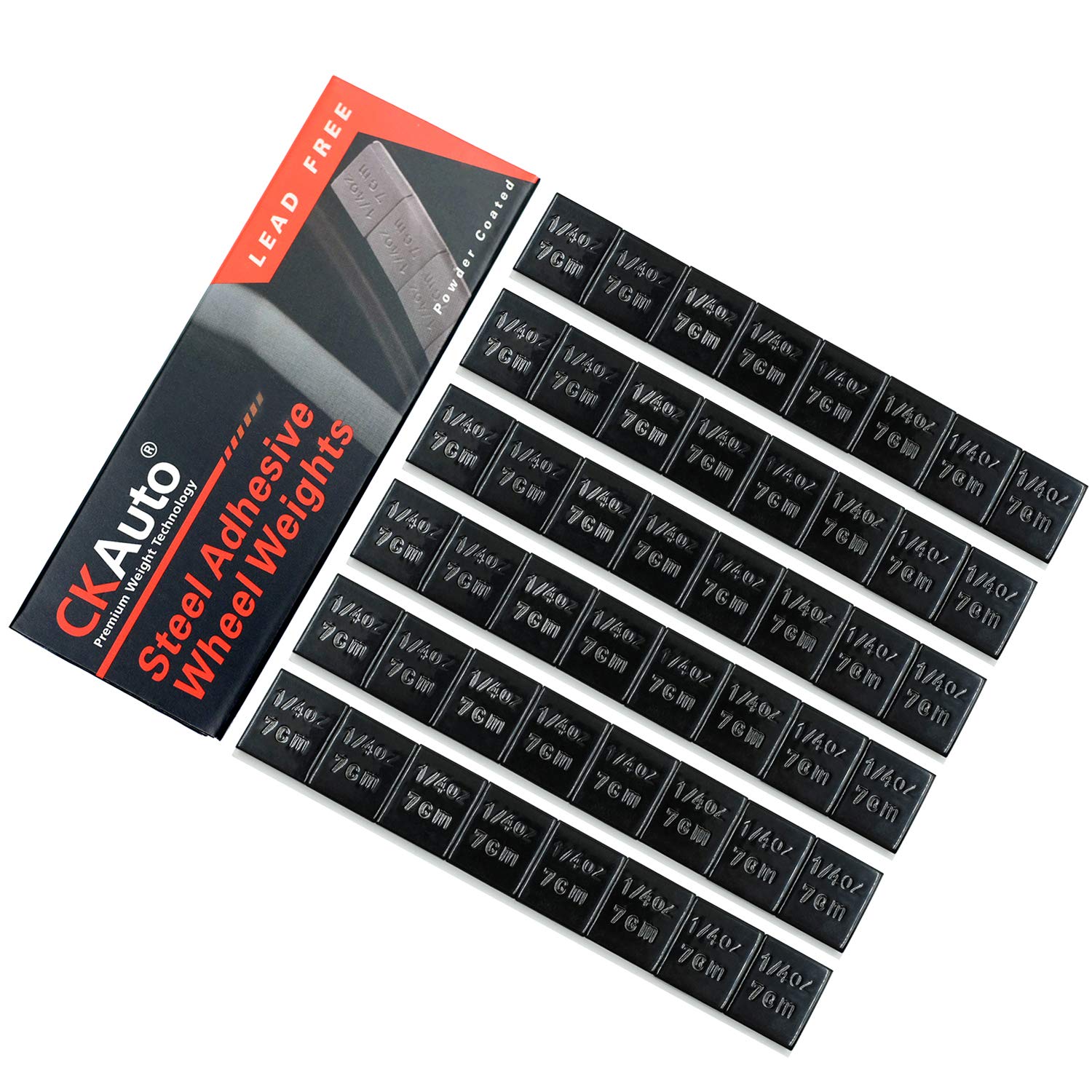 Ckauto 1/4Oz, 0.25Oz, Black, Adhesive Stick On Wheel Weights, Easypeel Type. Cars, Trucks, Suvs, Motorcycles, Rc Cars. Low Profi