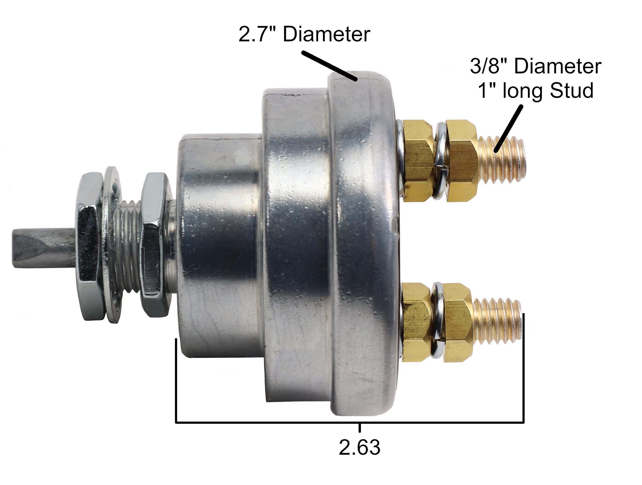 Fastronix 3/8" 2 Post High Current Battery Disconnect Switch, Aluminum, Model 303-001, 180/1000 Amp