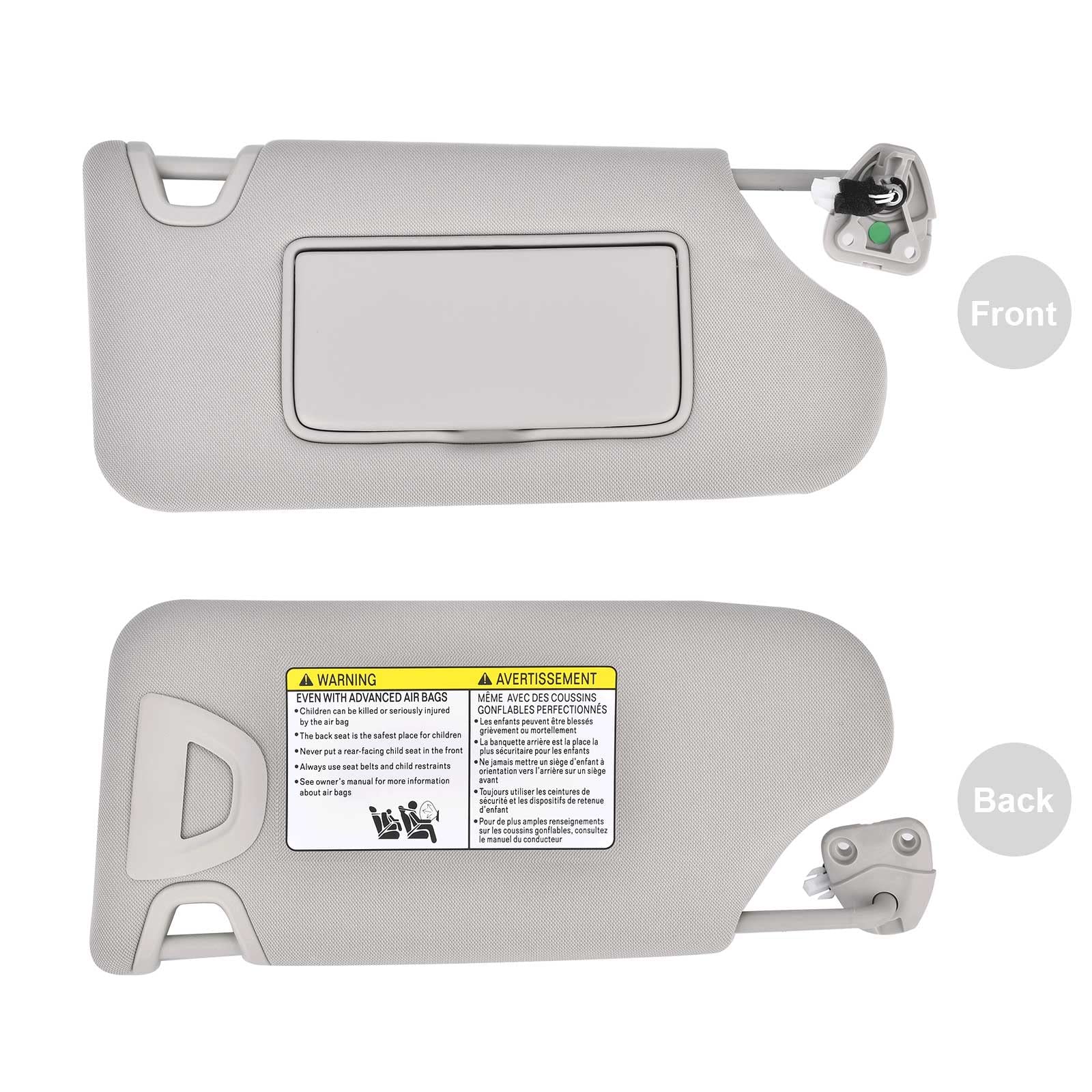 Nakuuly Right Passenger Side Sun Visor Gray With Light, Without Sunroof Compatible With Nissan Altima 2013 2014 2015 2016 2017 2018, Replaces # 96400-3Ta2A