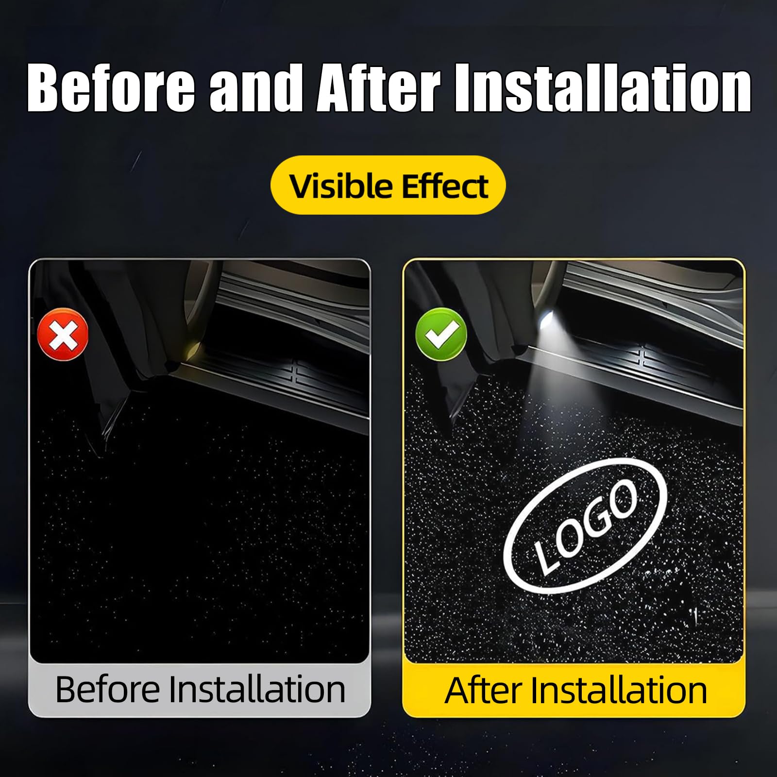Thingrific 4Pcs Car Door Lights Logo Projector, 3D LED Puddle Lights, ABS + Aluminum Alloy, For Toyota Models