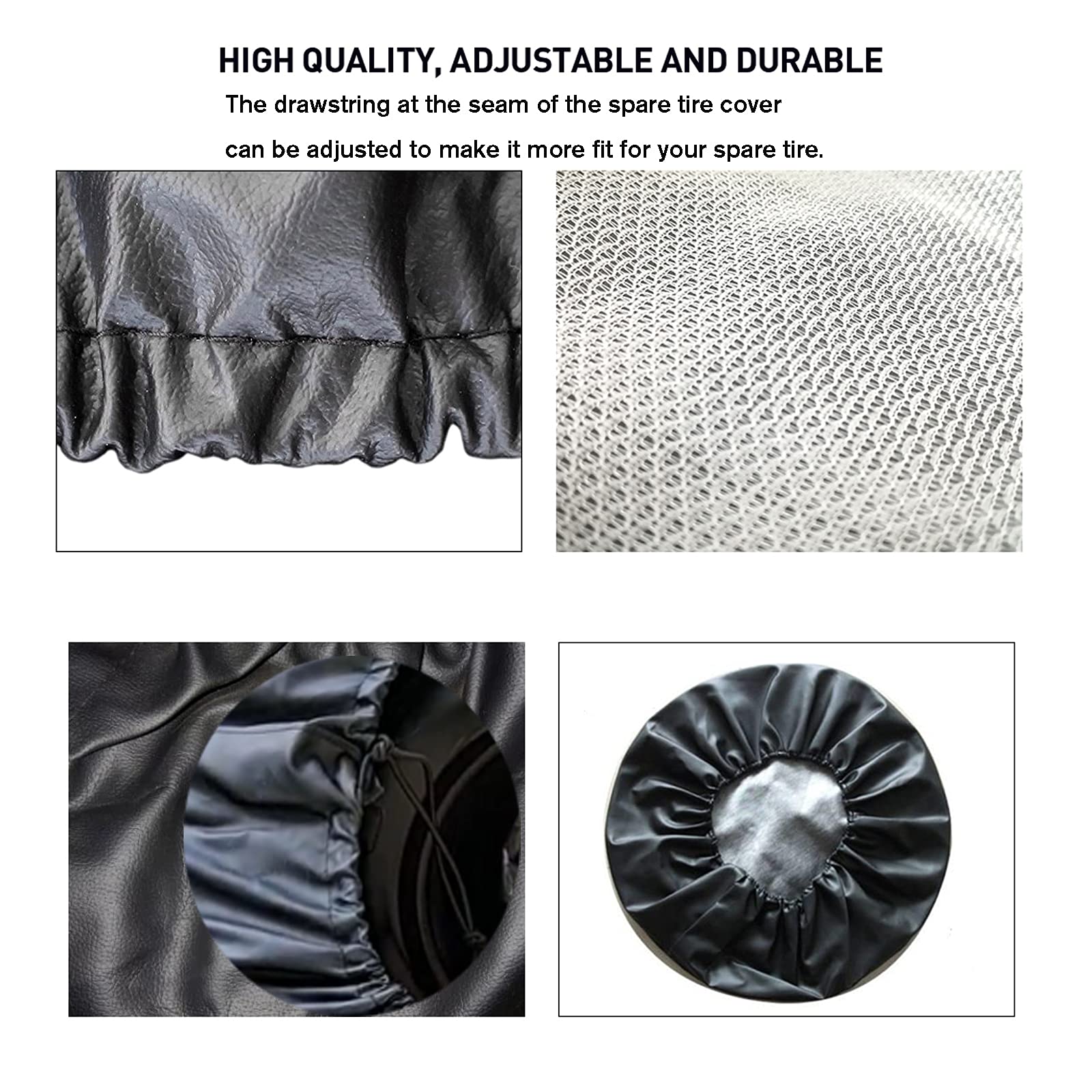 Spare Tire Cover Fit For Your Suv, Jeep, Rv, Trailer, Truck, Waterproof Dust-Proof Pvc Leather Tire Covers (16 Inch For Diameter