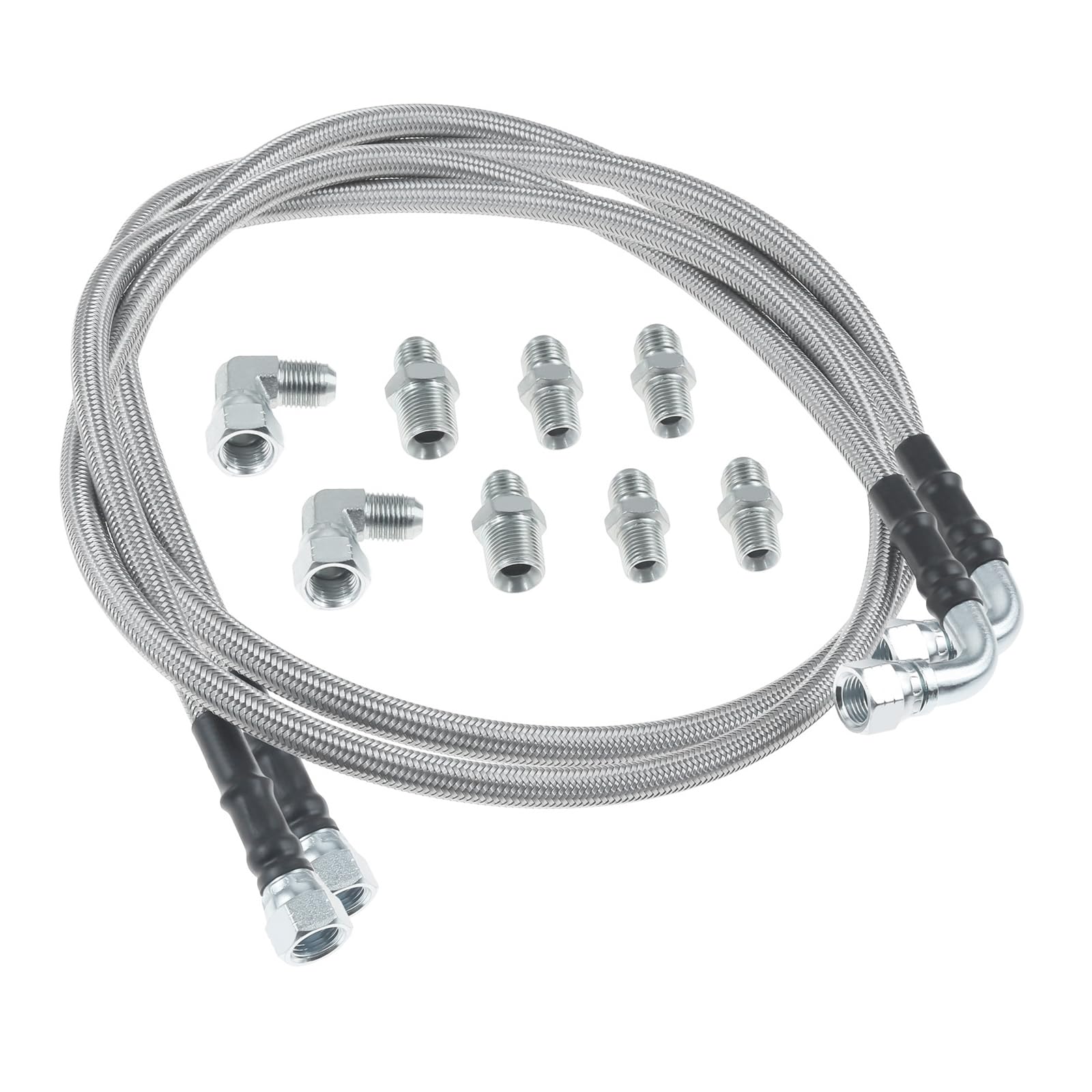 HZ-MONSTAR 6AN 52 Transmission Fluid Oil Cooler Hose Line Kit, TH350 Transmission Cooler Lines Compatible with GM Chevy Ford GMC