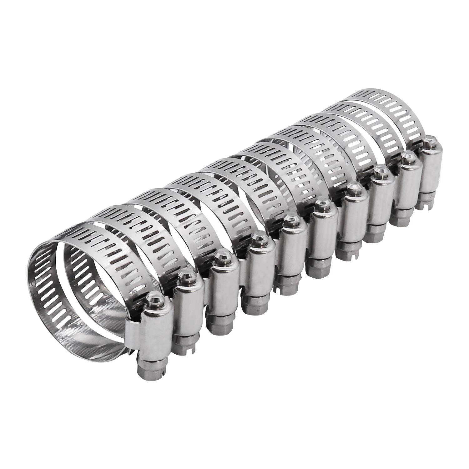 Roadformer 1.25'' Worm Gear Hose Clamp - Sae 20 Size, Full Stainless Steel With 1/2'' Band Width, Working Range 21Mm - 44Mm Hose