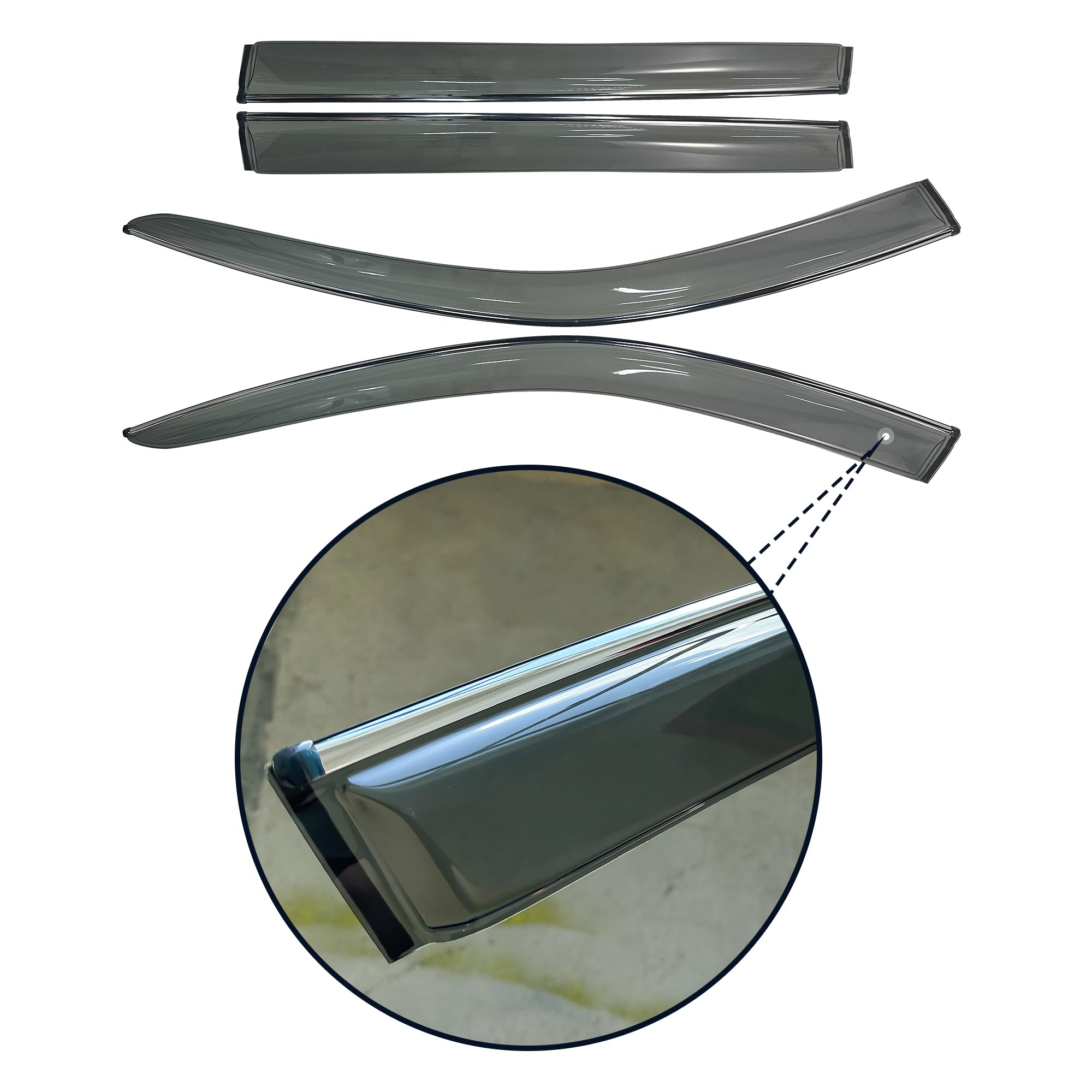 AUXKO Rain Guards for Honda CRV 2025 2024 2023 Translucent Window Visors with Chrome Trim Weather Deflectors Wind Deflectors Ven
