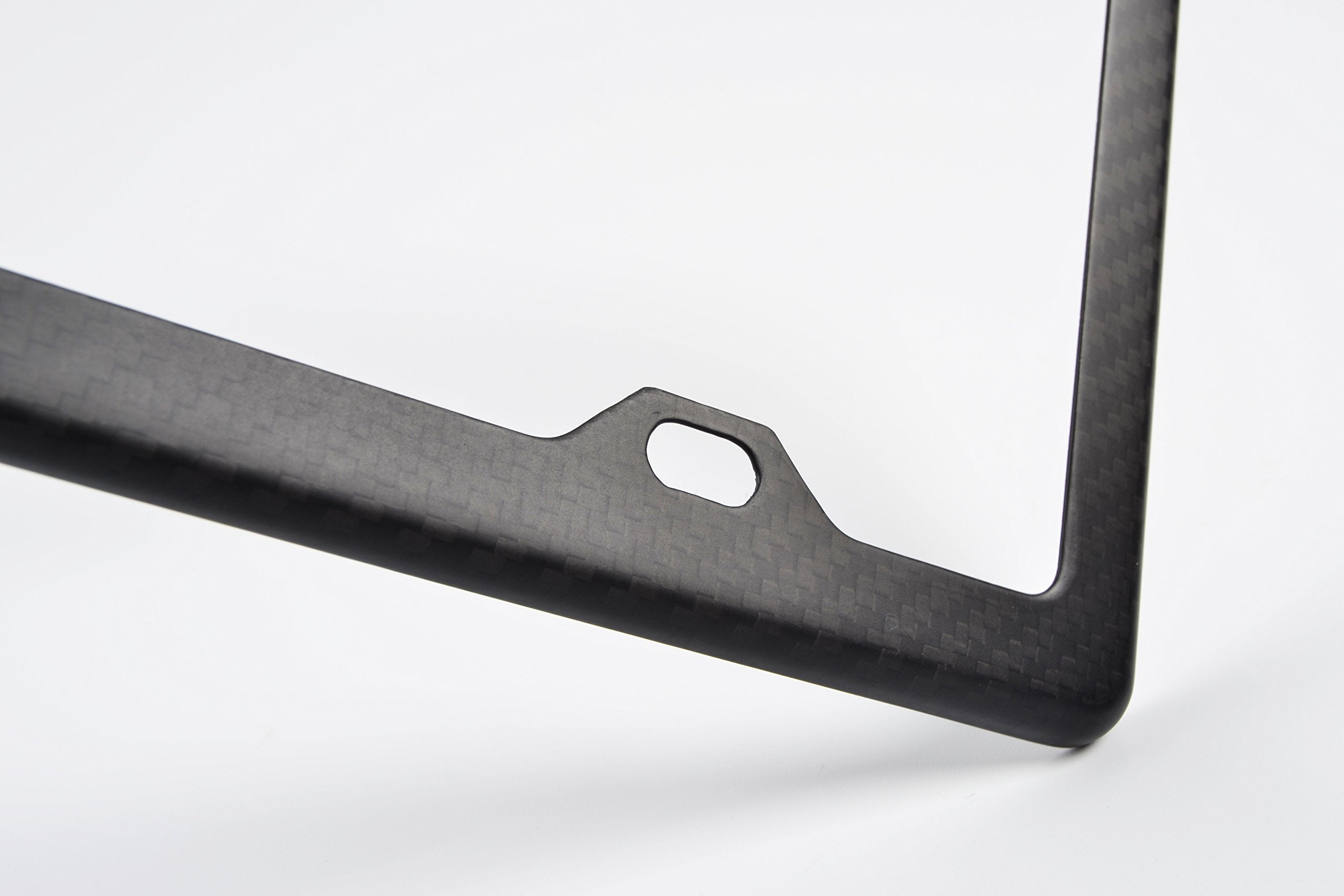 BLVD-LPF OBEY YOUR LUXURY 100% Real Carbon Fiber License Plate Frame with Slim 4 Holes & Matching Screw Caps | Matte Black Licen