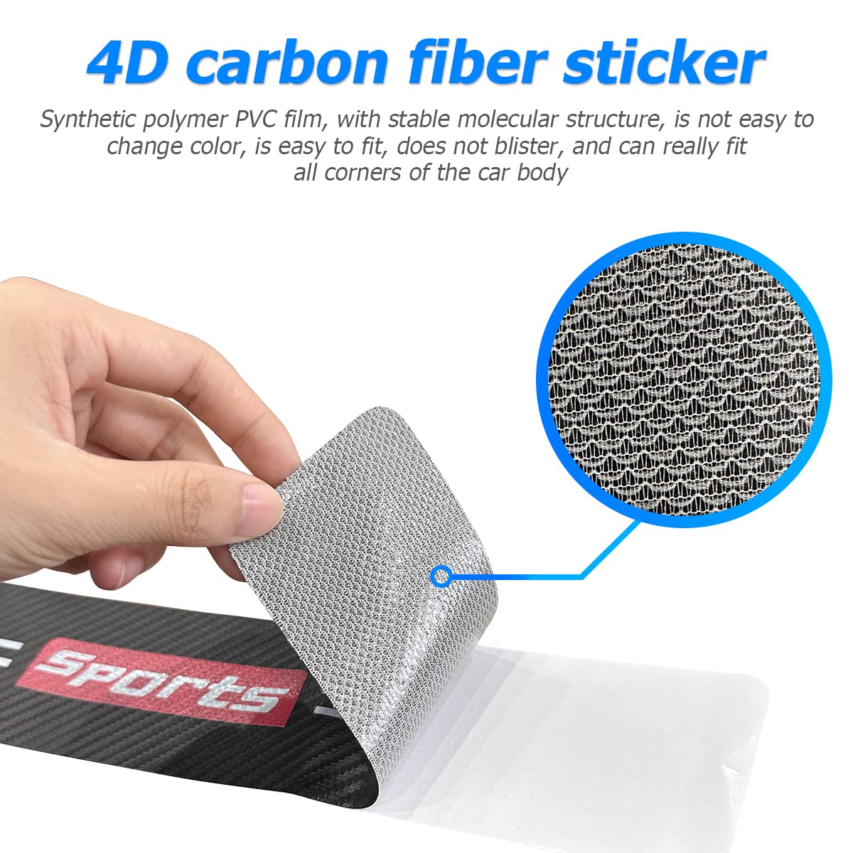 4Pcs Car Door Sill Protector And 1Pcs Rear Bumper Guard, Carbon Fiber Anti-Scratch Cover Strips, Trunk Door Entry Edge Protection Sticker, Auto Accessories Universal For Most Vehicles (Red/Sport)