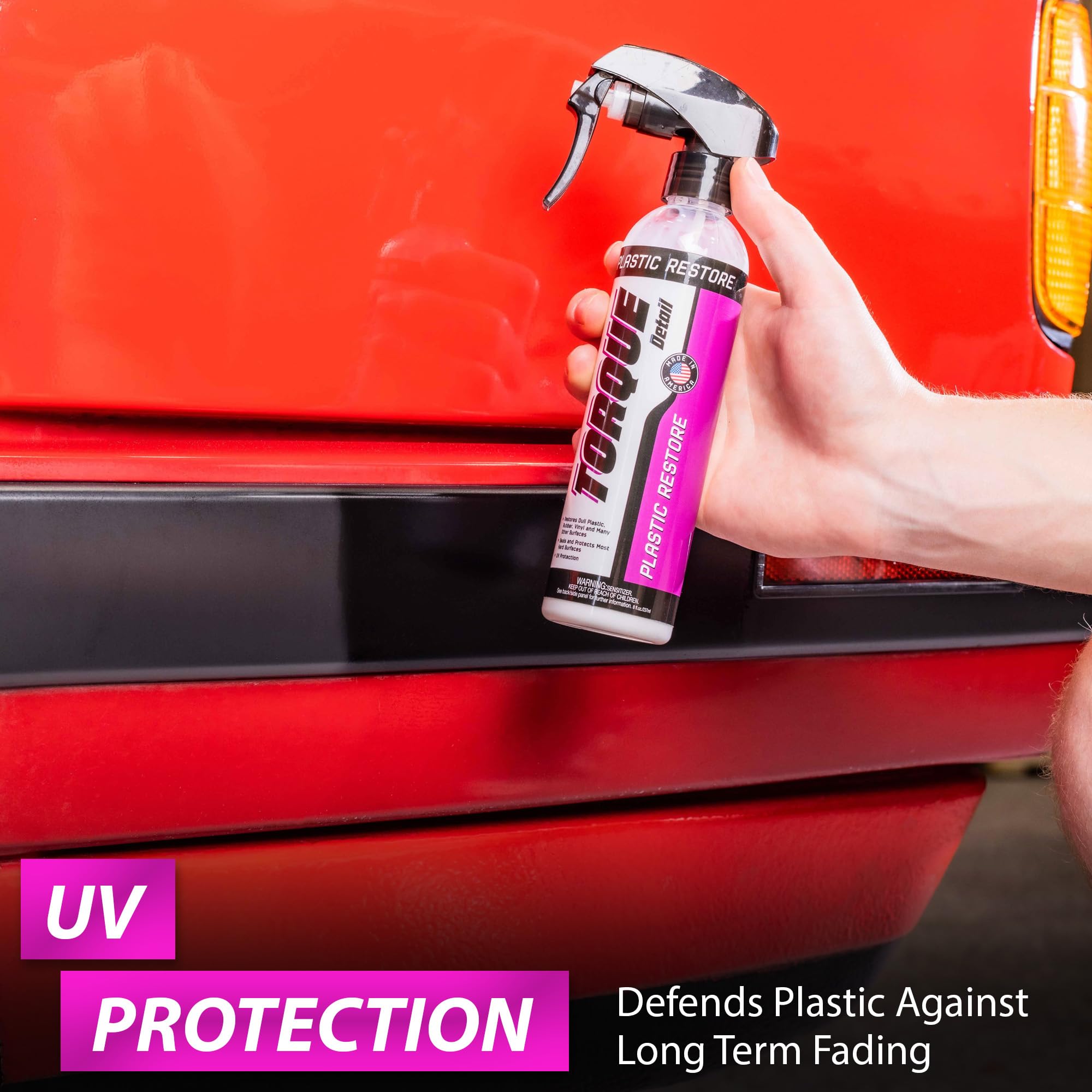 Torque Detail Plastic & Trim Restorer Spray - Restores & Protects Surfaces - 9.59 Fl Oz (Pack of 1)