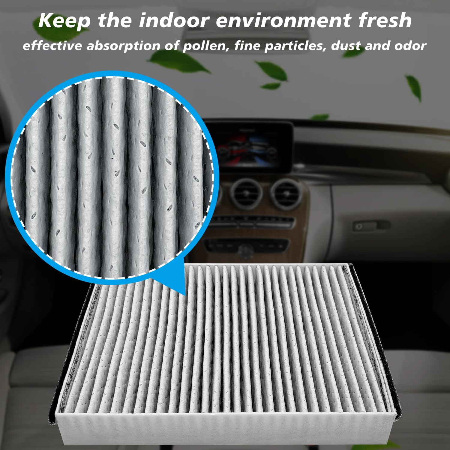 Capume Cabin Air Filter JMV62 Fit for 2013-2018 C-Max, 2014-2019 Escape, 2012-2018 Focus, 2017-2022 GT, 2014-2023 Transit Connec