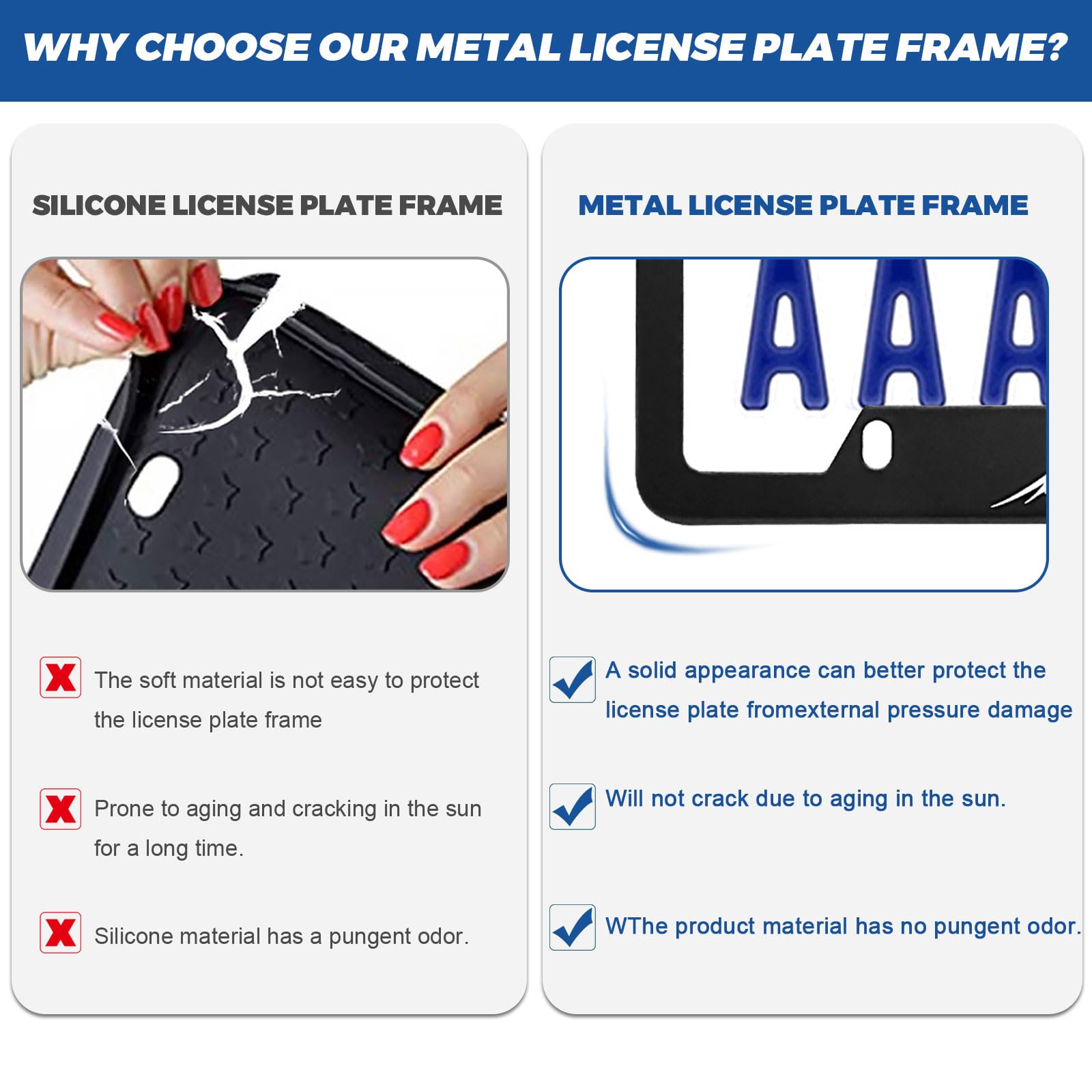 Matte License Plate Frames Mountain Style Aluminum Alloy License Plate Cover Holder License Plates Universal Car Accessories For