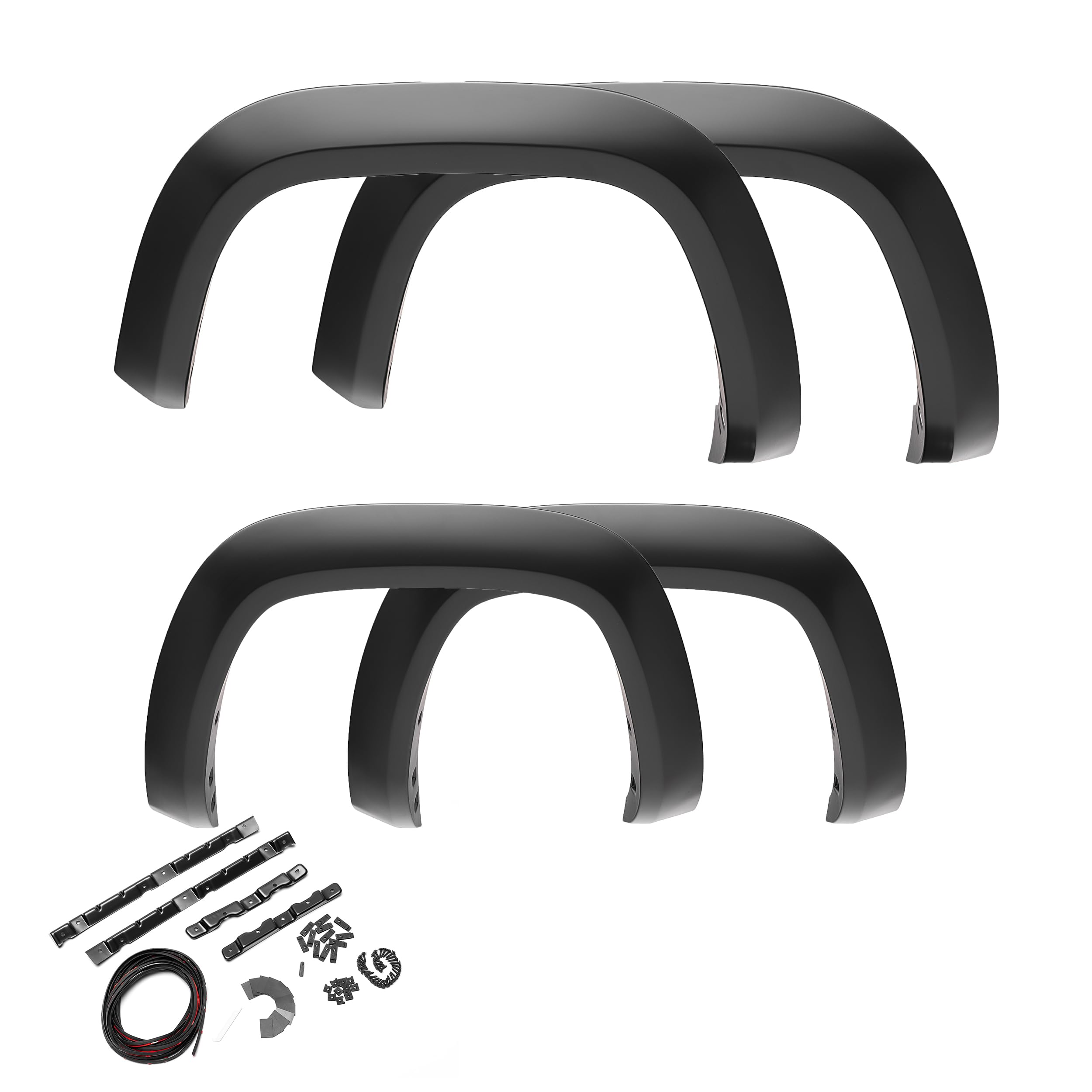 Bushwacker Extend-A-Fender Extended Front & Rear Fender Flares | 4-Piece Set, Black, Smooth Finish | 20936-02 | Fits 2015-2017 F