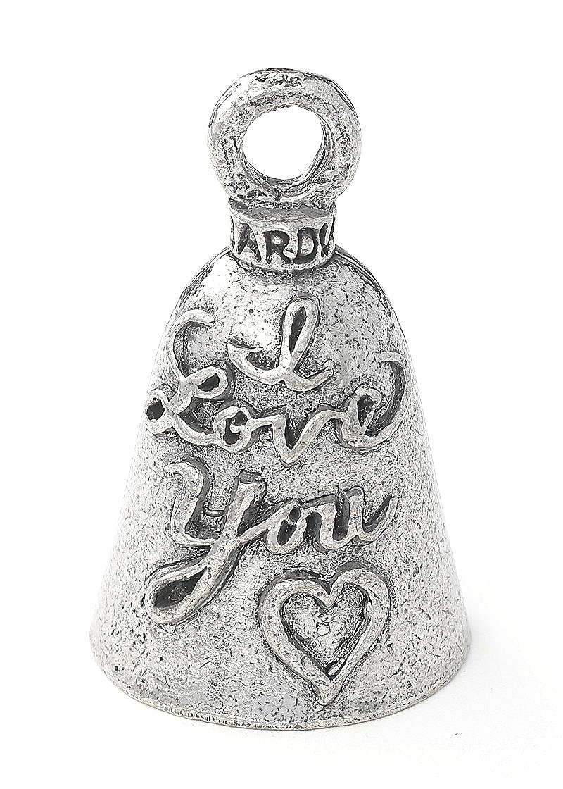Guardian Bell I Love You Good Luck Bell w/Keyring & Black Velvet Gift Bag | Motorcycle Bell | Lead-Free Pewter | Good Luck Gift 