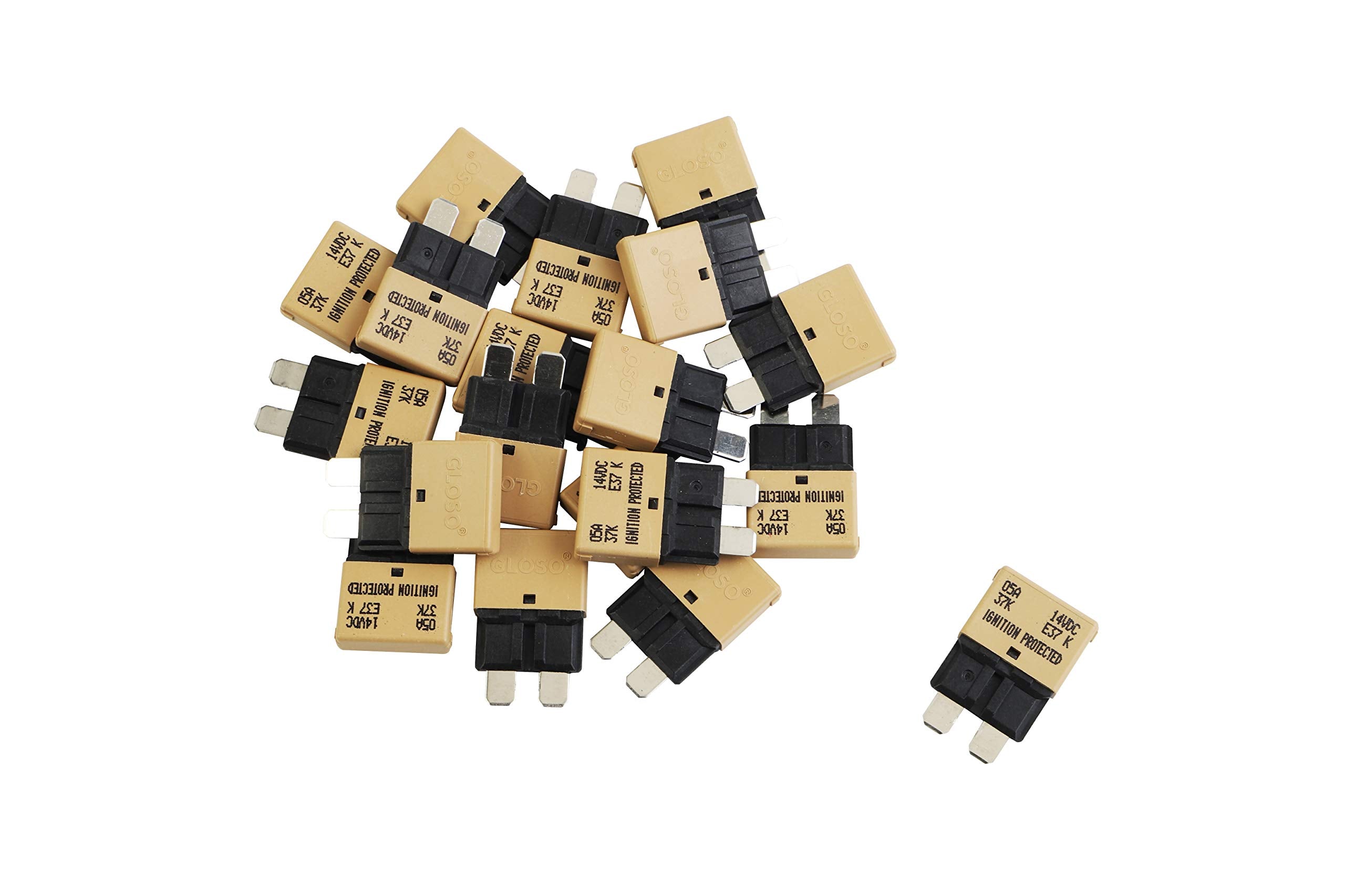 Gloso Circuit Breakers E37 Auto (T1) Reset Low Profile Atc/Ato - (5A - 20 Pack)