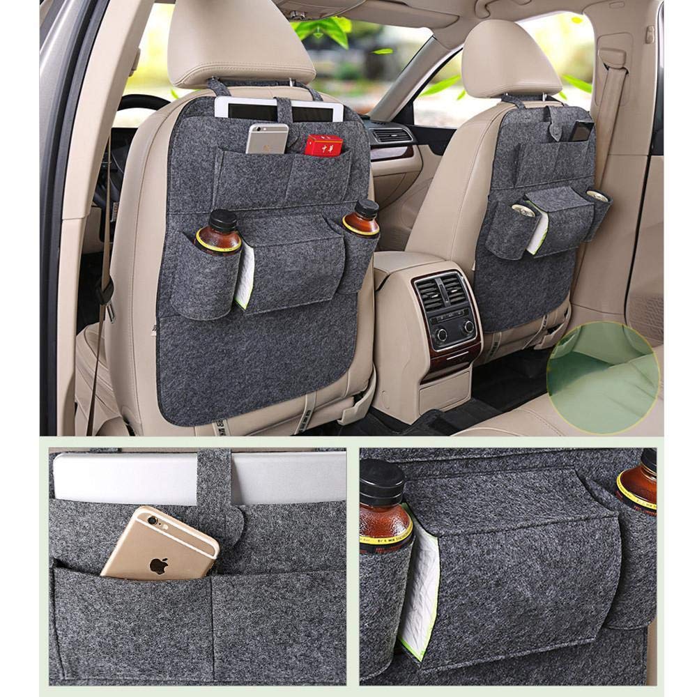Speedwav Car Auto Seat Back Multi Pocket Storage Bag Organizer Grey Set Of 2 Backseatb13