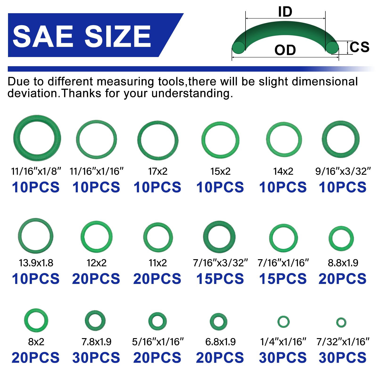 BUSY-CORNER 612 Pcs Automotive AC O Rings Kit - SAE & Metric Air Conditioning Seals with 4 O-Ring Picks for Car A/C & Plumbing Repair