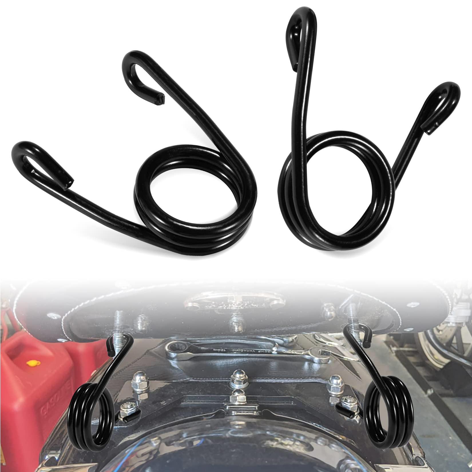 PSLER Motorcycle Clip Type Solo Seat Springs Scissor Torsion Spring Universal for Touring Softail Sportster Dyna Bobber Chopper,
