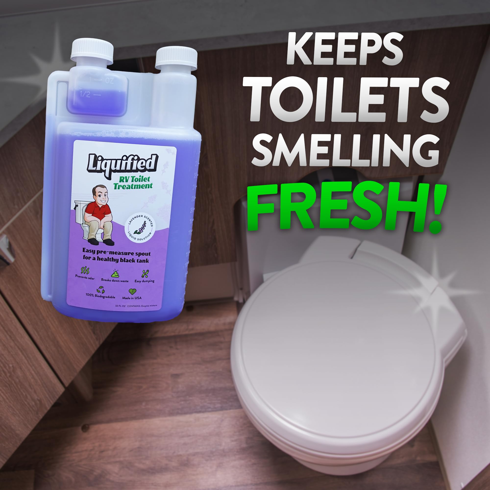 Liquified Rv Toilet Treatment - Black Holding Tank Digester - Odor Eliminator - Lavender Scent - Matts Rv Reviews (Lavender, 16O