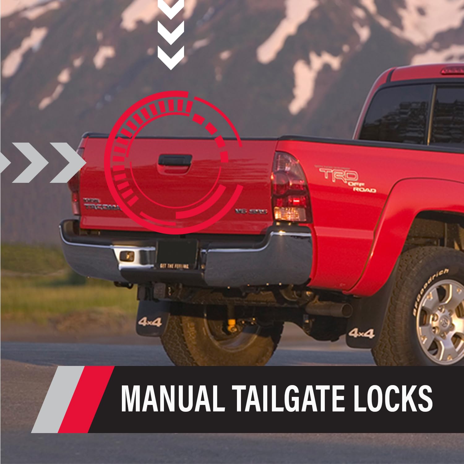 Pop & Lock - Manual Tailgate Lock With Bolt Technology For Toyota Tacoma, Fits 2005 To 2015 Models (Super White, Pl5403)