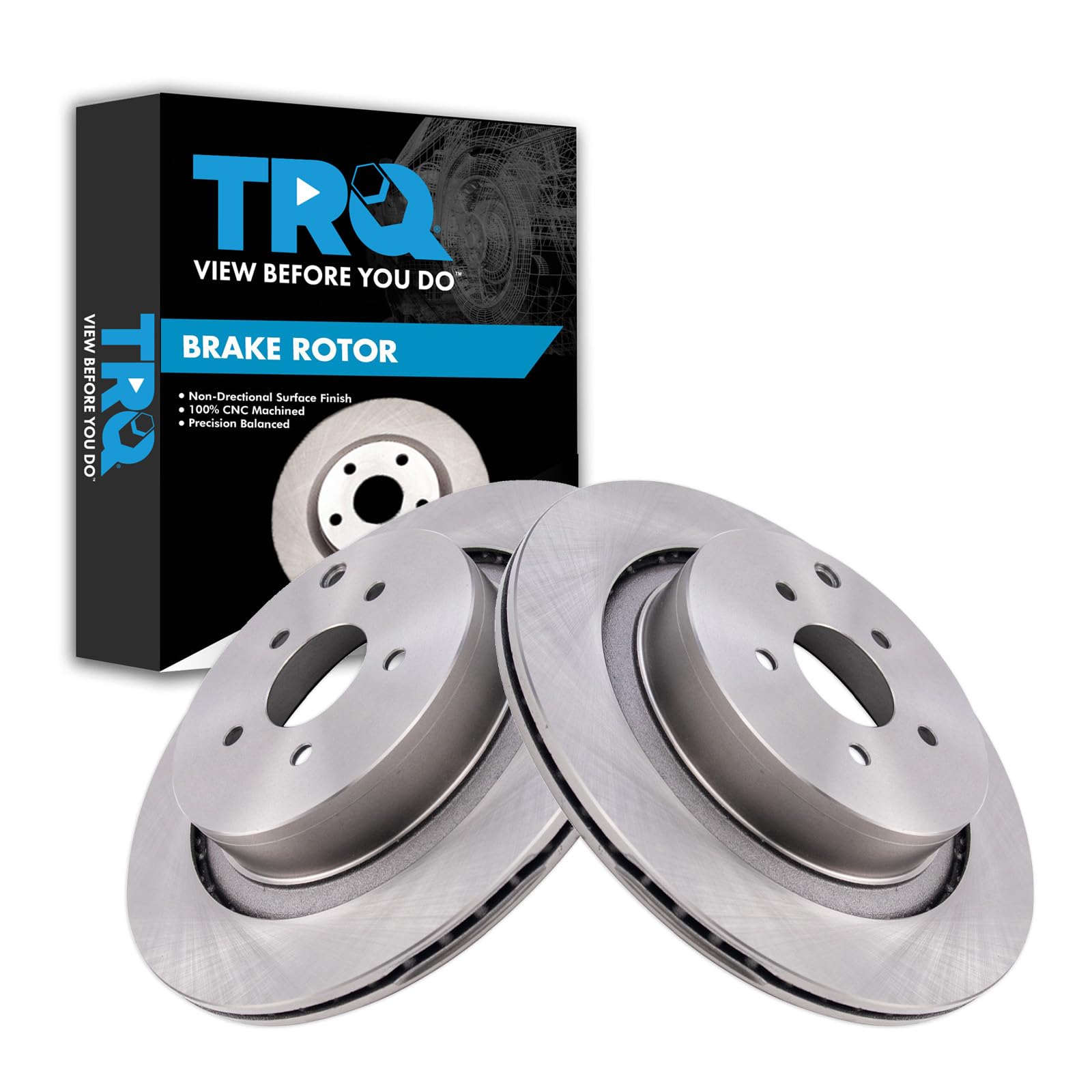 Trq Rear Brake Rotors Set Compatible With 2009-2013 Infiniti Fx50 2011-2013 M37 M56 2014-2023 Q50 2017-2022 Q60 2014-2019 Q70 20