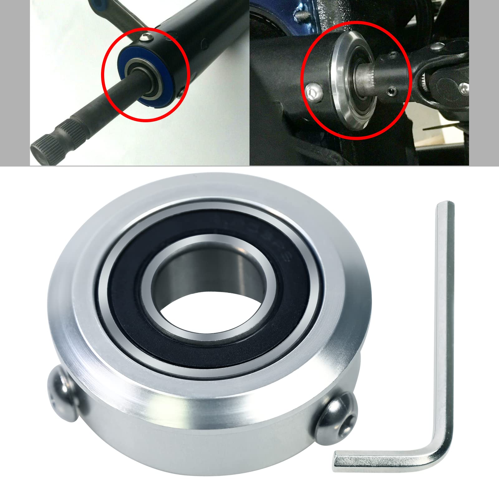 XTPTFABS Steering Column Bearing for 1966-1979 Ford Trucks & Broncos, Aluminum Steel, Silver