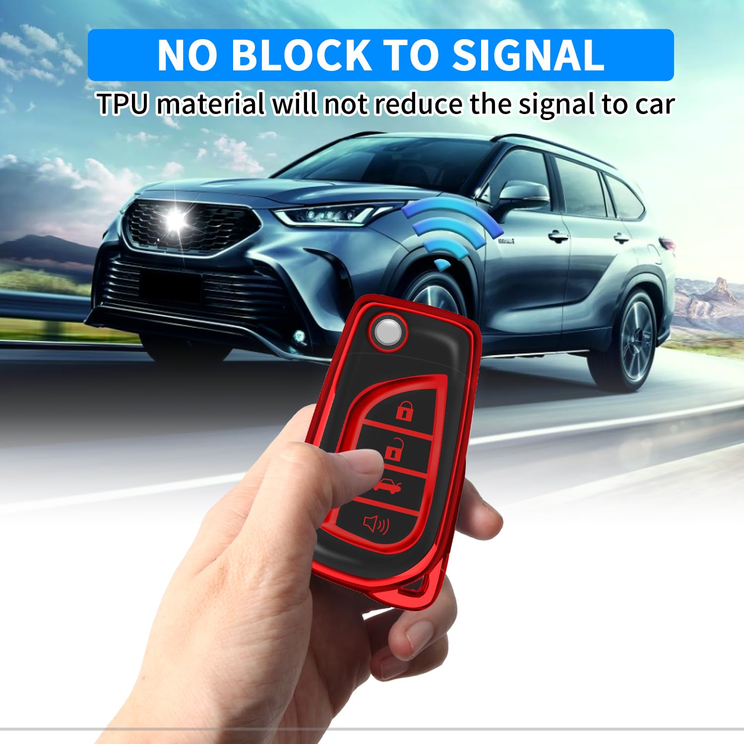 Qbuc For Toyota Flip Key Fob Cover Soft Tpu Key Case Cover With Keychain For Fortuner Tundra Camry Rav4 Challenger Key Shell