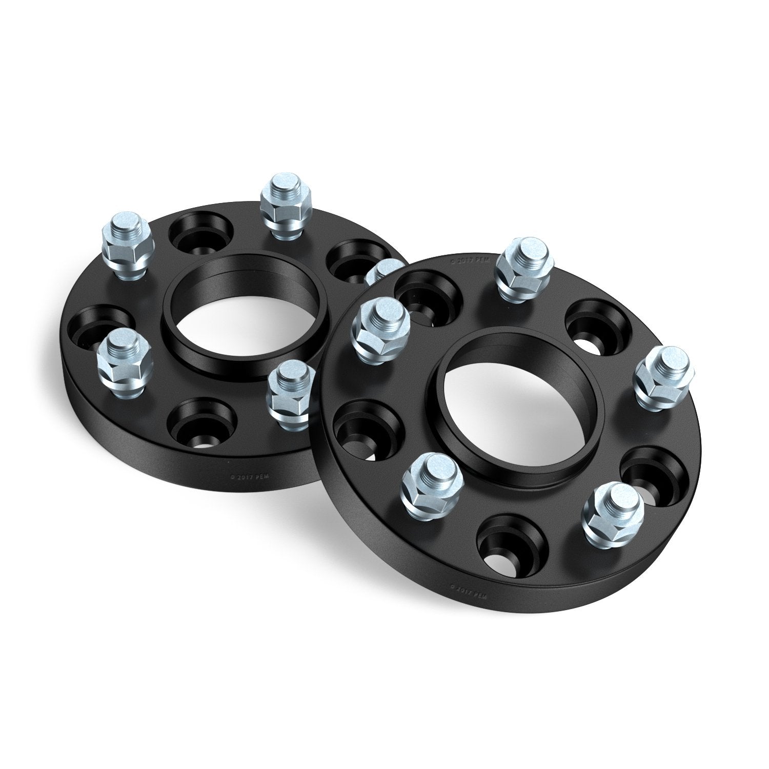 StanceMagic 25mm Hubcentric Wheel Spacers 5x114.3, 64.1mm Bore, Black, 12x1.5 Studs, Compatible with Acura Honda