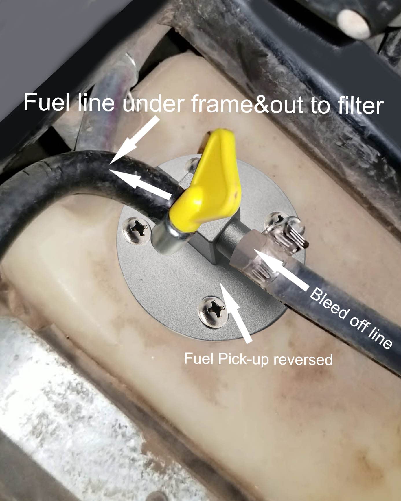 WUMZIJ Billet Fuel Pickup Gas Pump Tank, Aluminum, Compatible with Yamaha Rhino 660/450, Model BFPG, Silver Finish