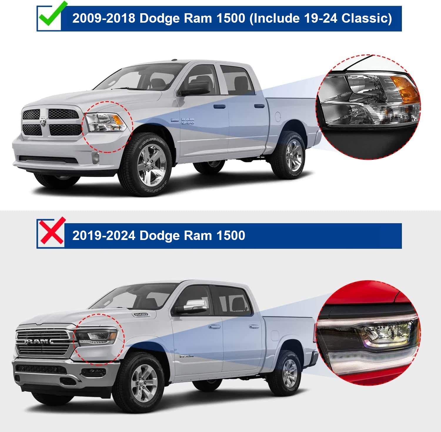 OTHOWE Oval Tube Bar Running Boards, Carbon Steel, Black, 3.5 Inches, Compatible with 2009-2018 Dodge Ram 1500, 2010-2024 Ram