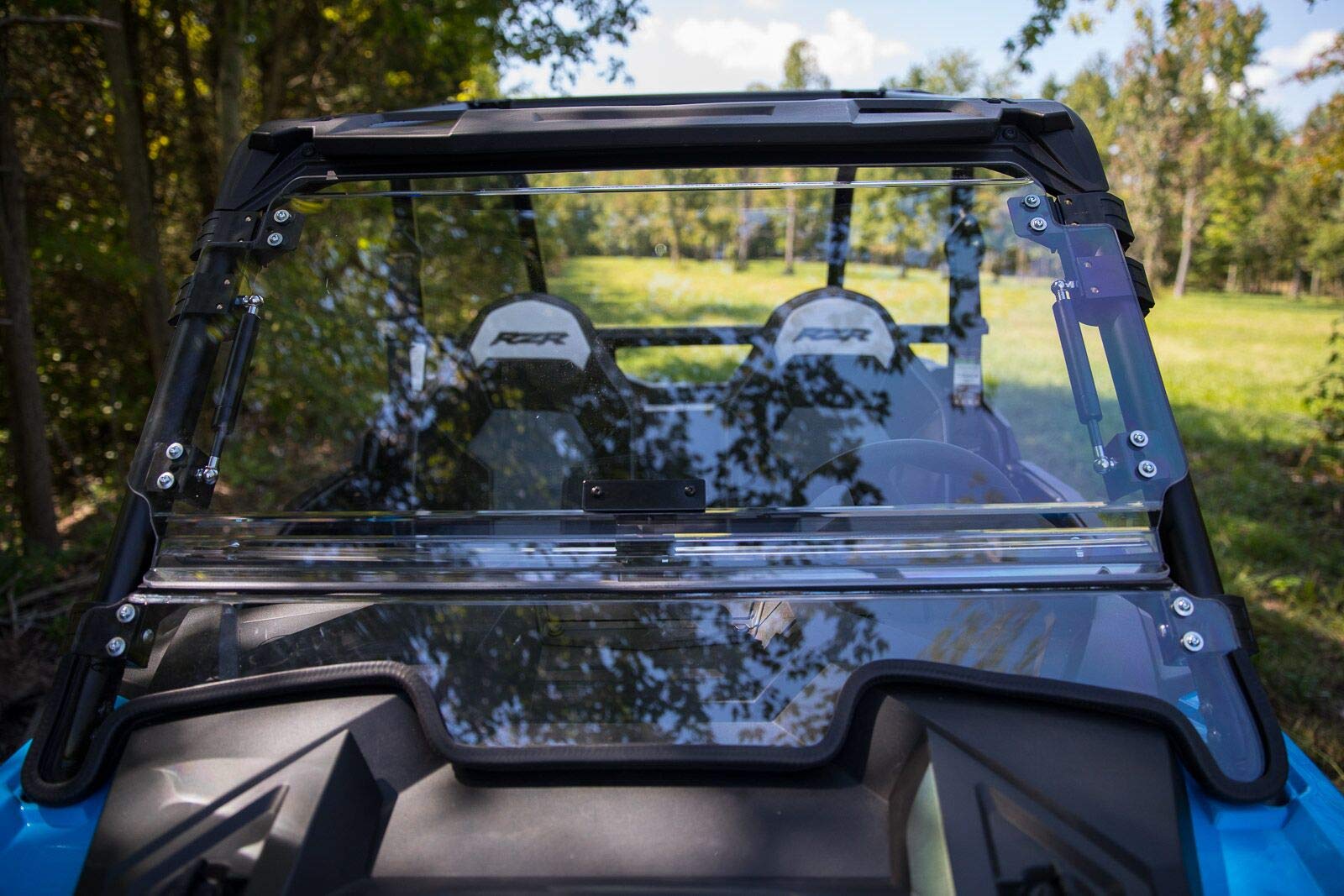 SuperATV 3-in-1 Flip Windshield for 2019-2023 RZR XP 1000, Scratch Resistant Polycarbonate, Open/Vented/Closed Options