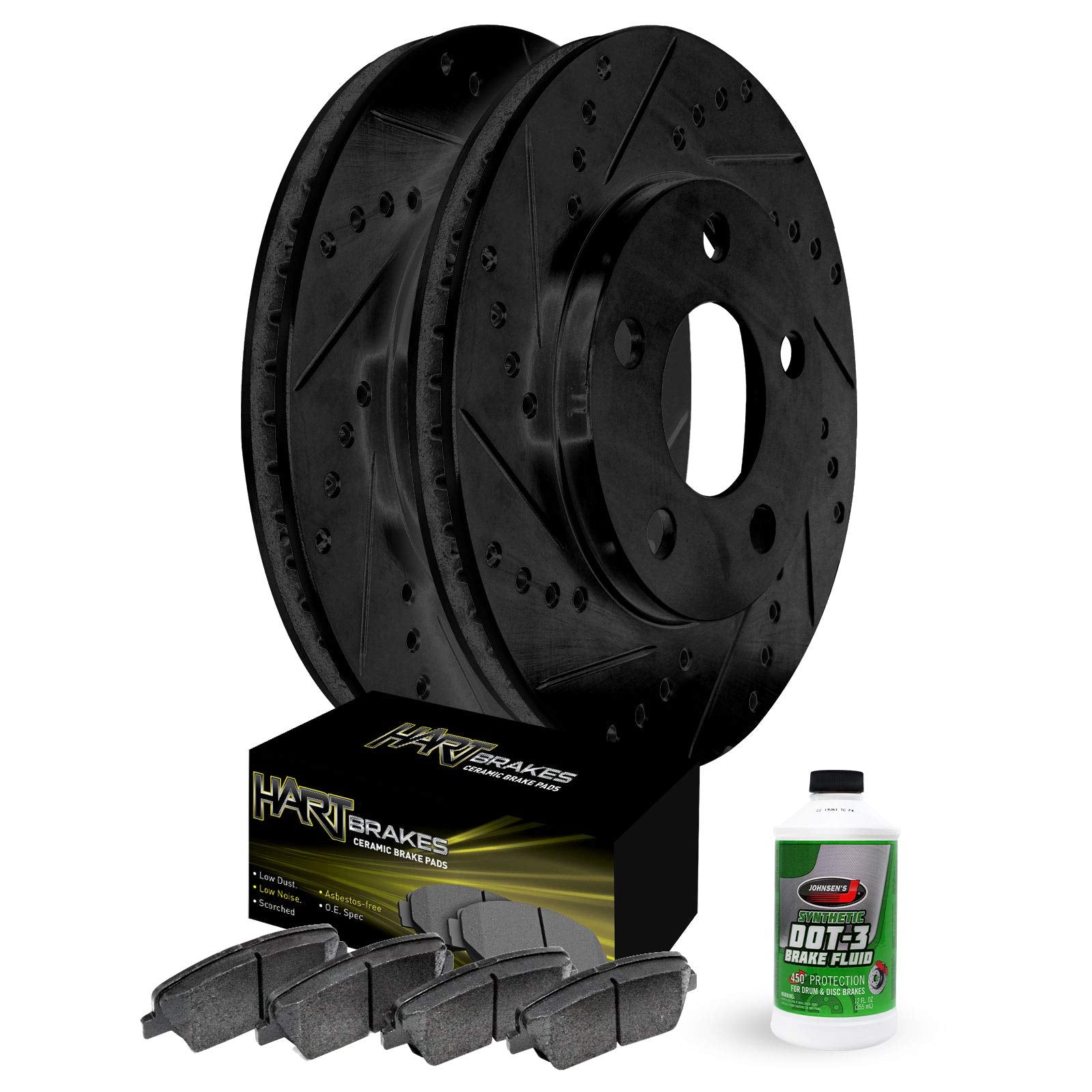 Hart Brakes Front Brakes And Rotors Kit |Front Brake Pads| Brake Rotors And Pads| Ceramic Brake Pads And Rotors - Bhcf.48044.02