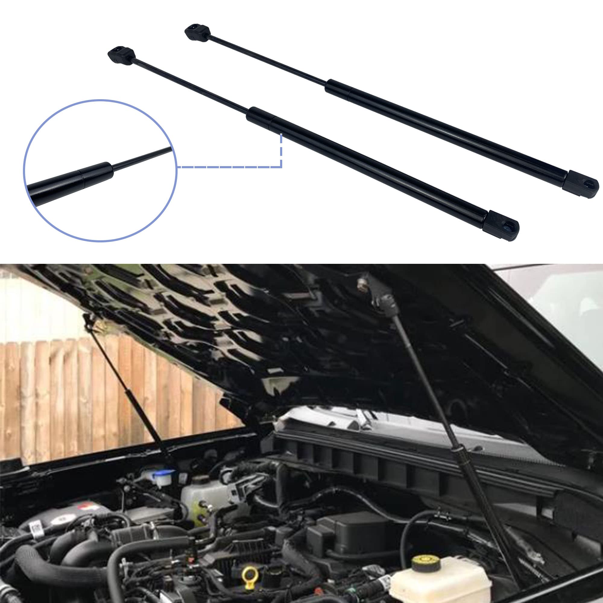 YzusGomumu Hood Lift Supports for 2017-2022 Ford F250 F350 F450 F550 Super Duty, Black, Replaces 4B-965360 HC3Z16