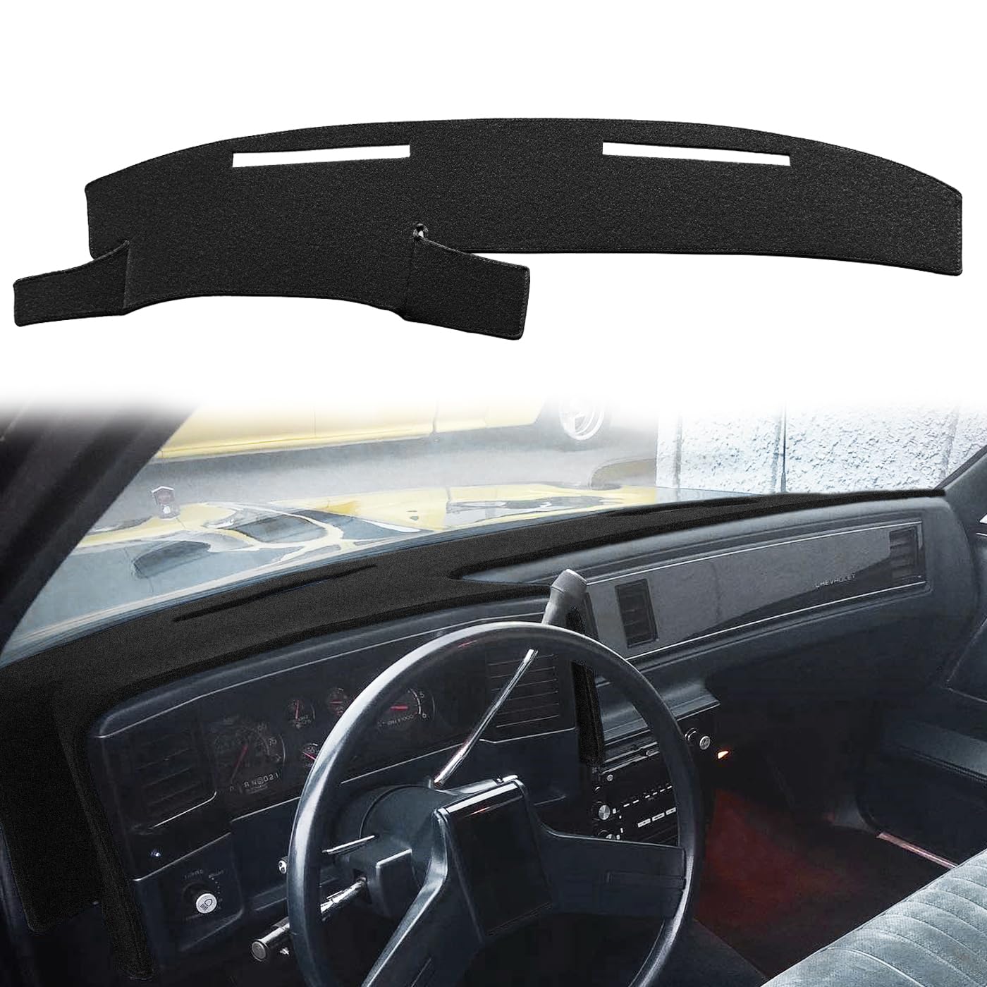 Fcovergurus Dash Cover Mat for 1981-1988 Chevy Monte Carlo/El Camino, Black, Model F120