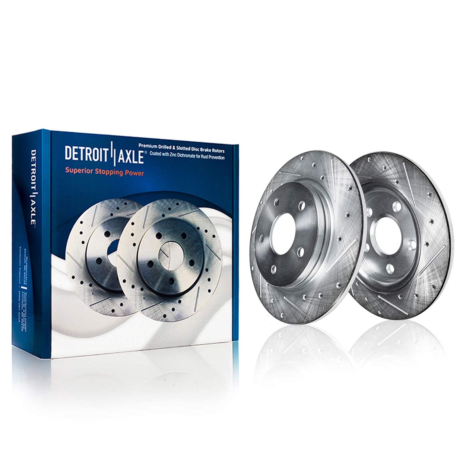 Detroit Axle - Brake Kit For 2007-2017 Jeep Wrangler Drilled And Slotted Brakes Rotors Ceramic Brake Pads Replacement : 11.89''