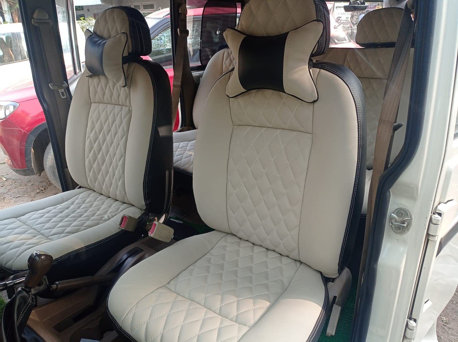 3D FRONTLINE PU Leather Best Fit Bbeige Car Seat Cover Compatible with Jeep Compass