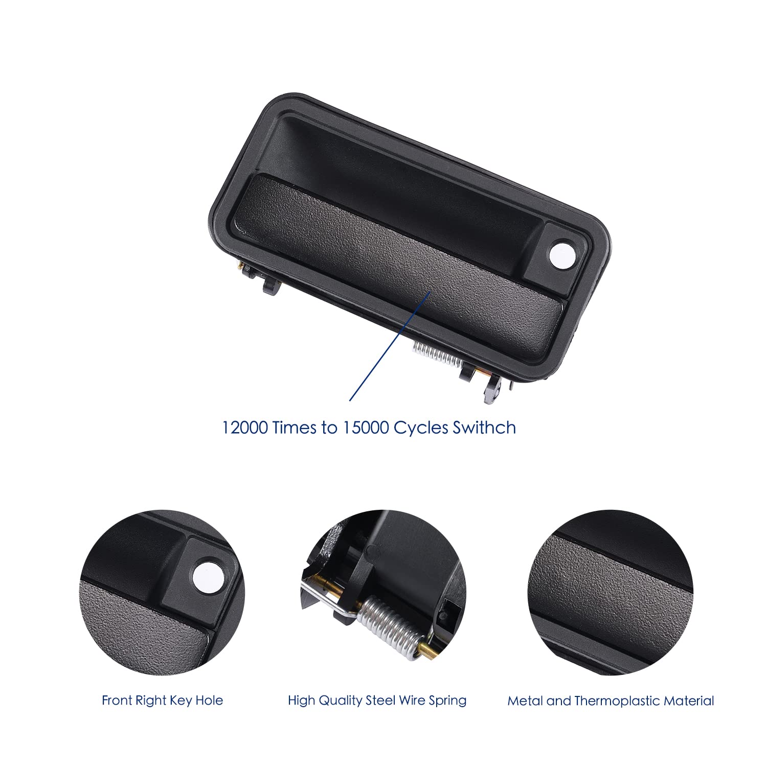 Lcyolada 2Pcs Metal Exterior Door Handle for 1988-2000 Chevy GMC C1500 C2500 C3500 K1500 K2500 K3500 Tahoe Yukon Suburban Pickup