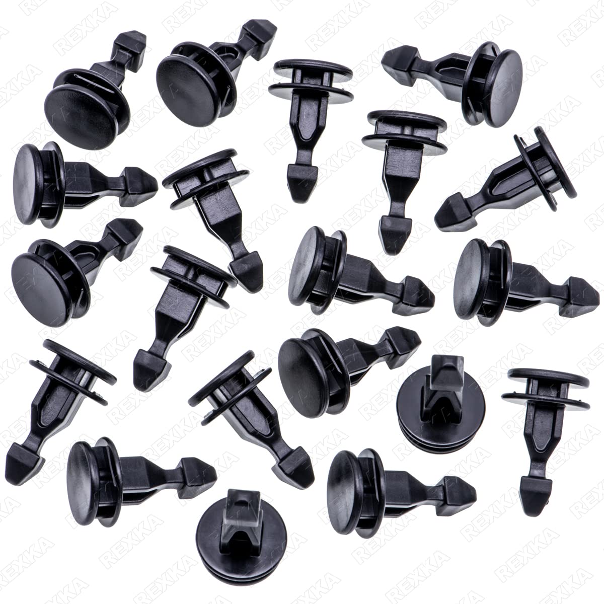 Rexka 20pcs Engine Cover Retainer Clips for Honda Odyssey, Pilot, Ridgeline, Acura MDX, RDX, TLX - Steel, One Size