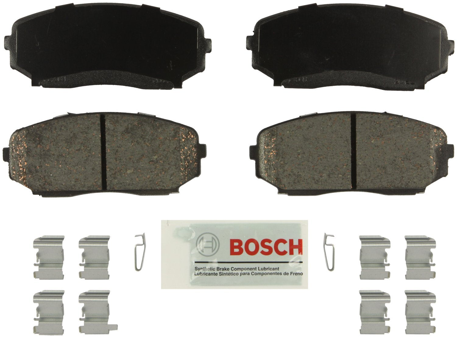 BOSCH BE1258H Blue Ceramic Disc Brake Pad Set With Hardware - Compatible With Select Ford Edge; Lincoln MKX; Mazda CX-7, CX-9; F