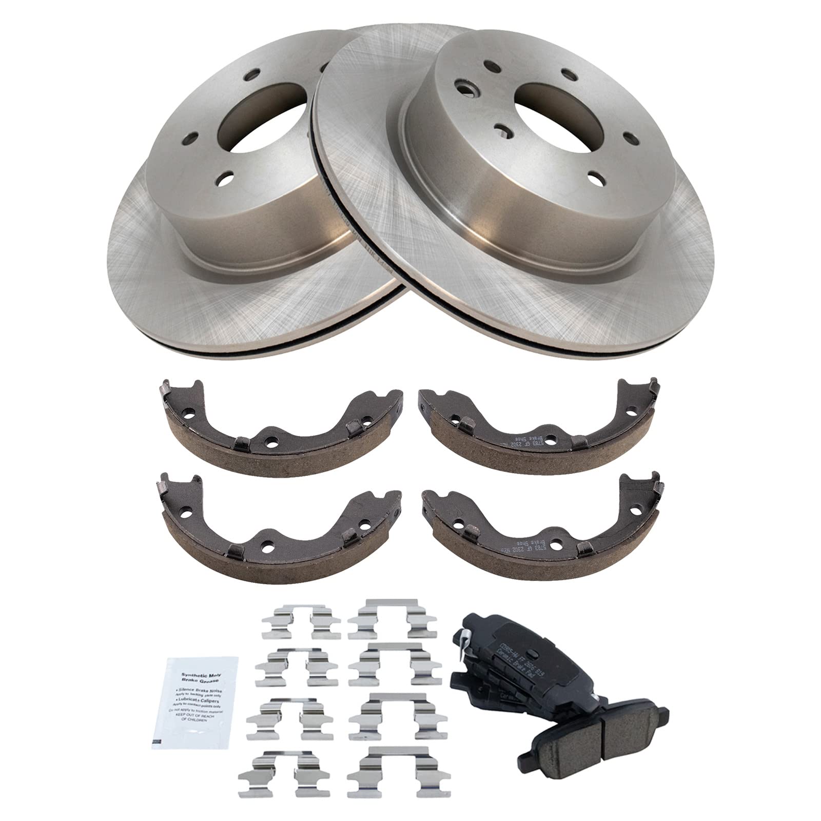 Trq Rear Brake Pad & Rotor Kit Ceramic Compatible With 08-12 Infiniti Ex35 13 Ex37 11-12 G25 05-08 G35 09-13 G37 06-10 M35 M45 1