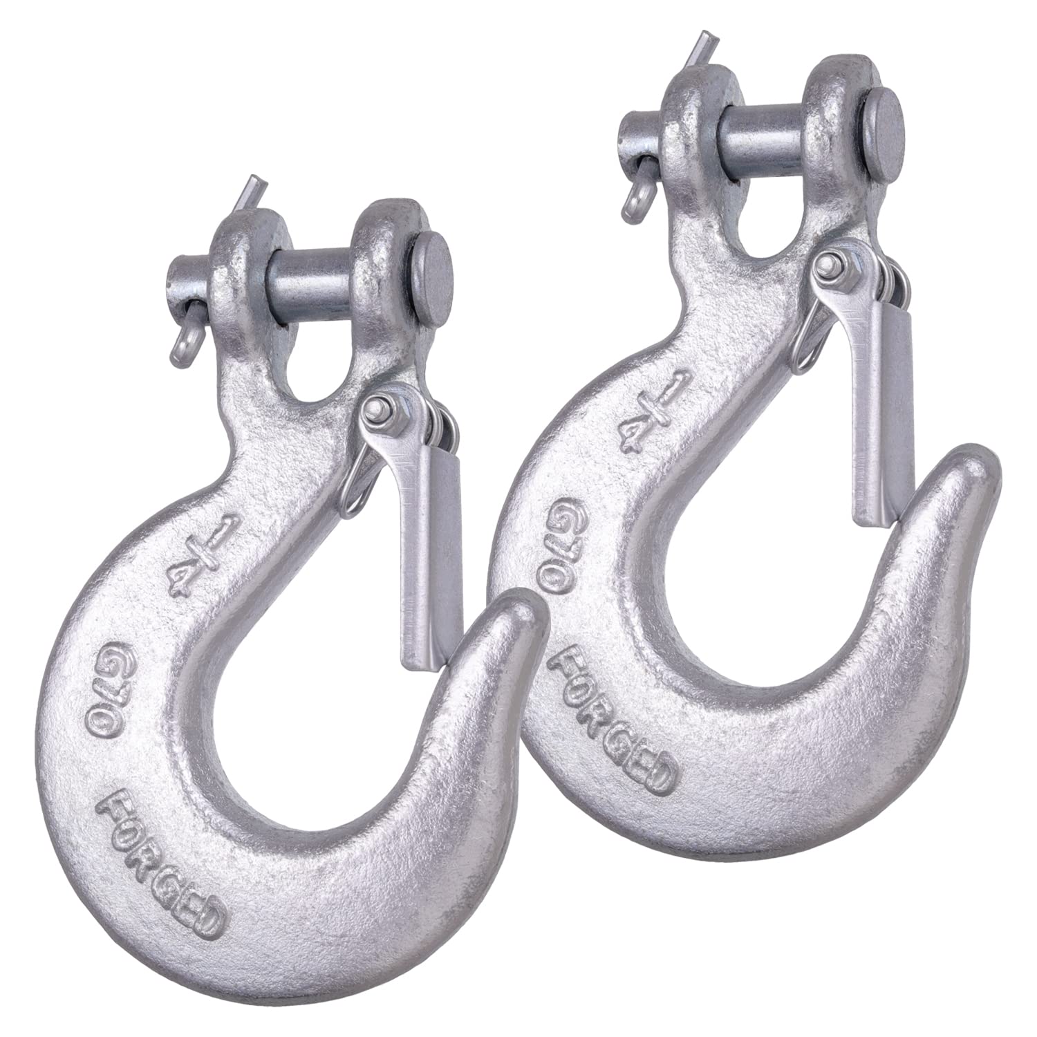 Wenhuali 1/4 Inch Safety Chain Hooks, Clevis Slip Hook With Safety Latch, Grade 70 Forged Steel 12,600 Lb For Trailer Truck Tran