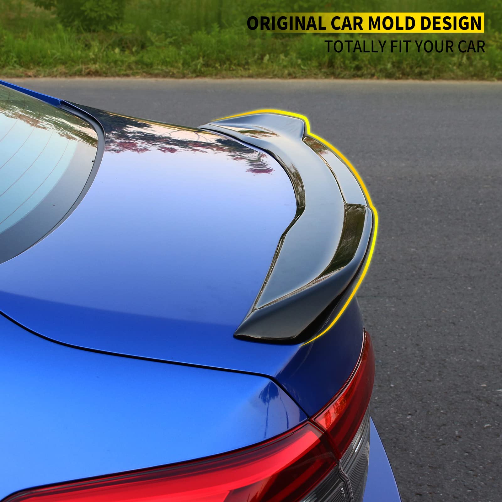Maxzina Spoiler Wing Compatible With 2022 2023 2024 2025 Honda Civic Sedan Spoiler Trunk Rear Spoiler Wing Lip For Honda Civic Sedan Accessories (Glossy Black)