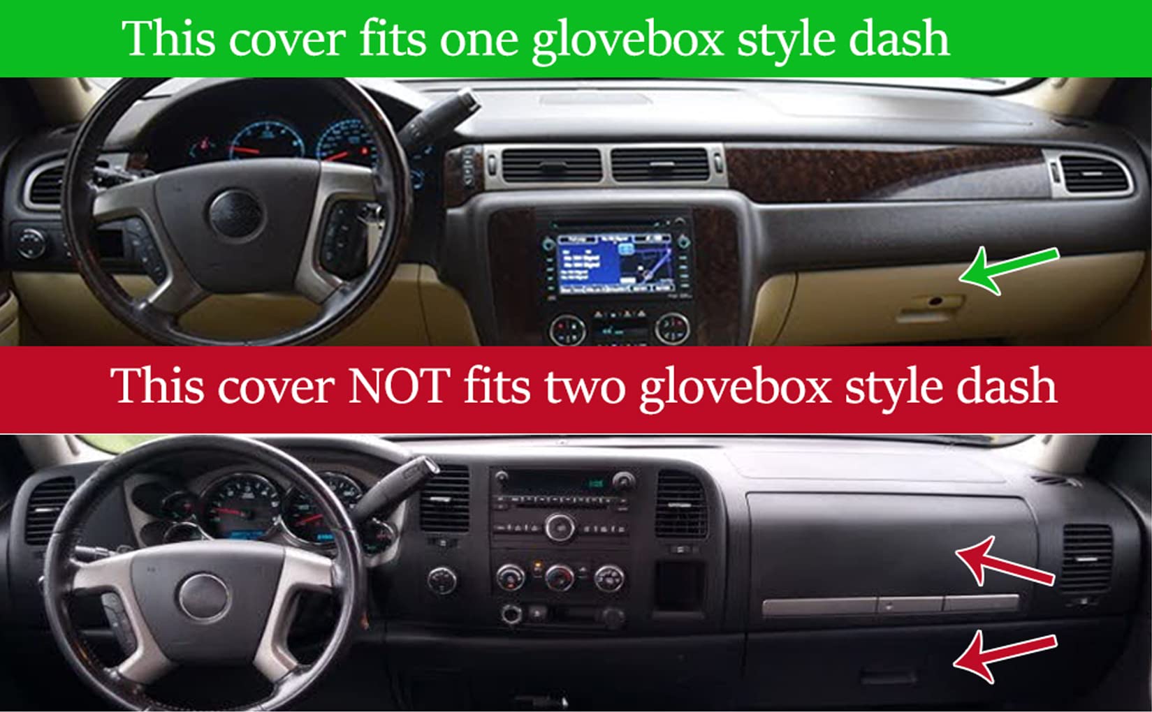 Dashboard Cover Dash Mat Fit For 2007-2014 Chevy Chevrolet Tahoe Suburban,2007-13 Chevy Avalanche Silverado 1500 2500 3500 Ltz /
