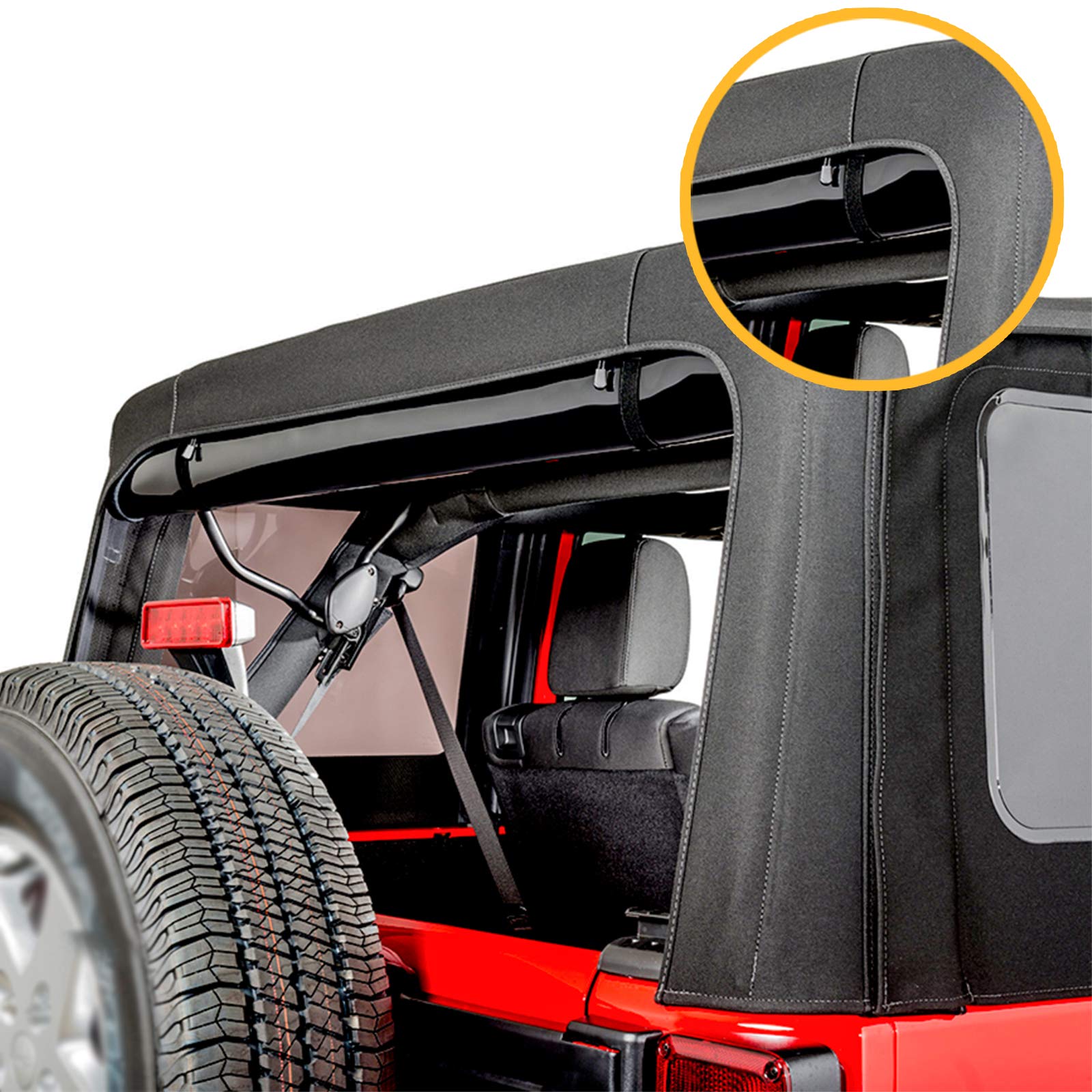 Tie Down Straps For Jeep Wrangler Jk Jku Yj Tj Jl Jlu Unlimited & Sports 2007-2020 Window Durable Top Straps (4 Pack)