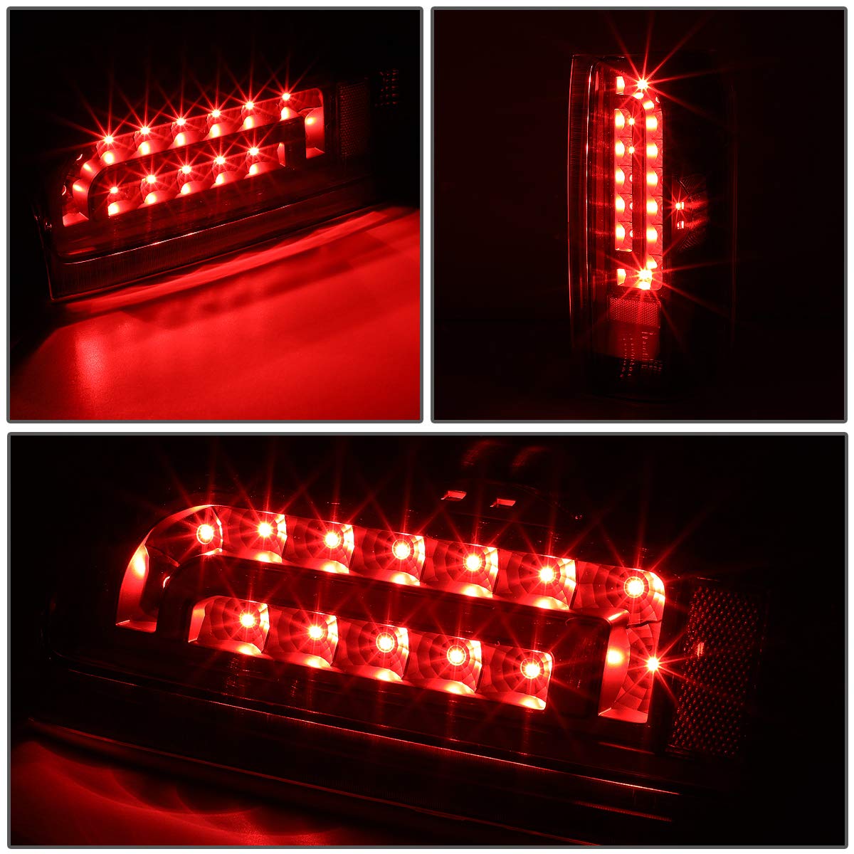 Dna Motoring Tl-F15094-Led-Bk-Cl Led Tail Light Assembly Driver & Passenger Side [Compatible With 90-96 Ford F150 / 90-97 F250 /