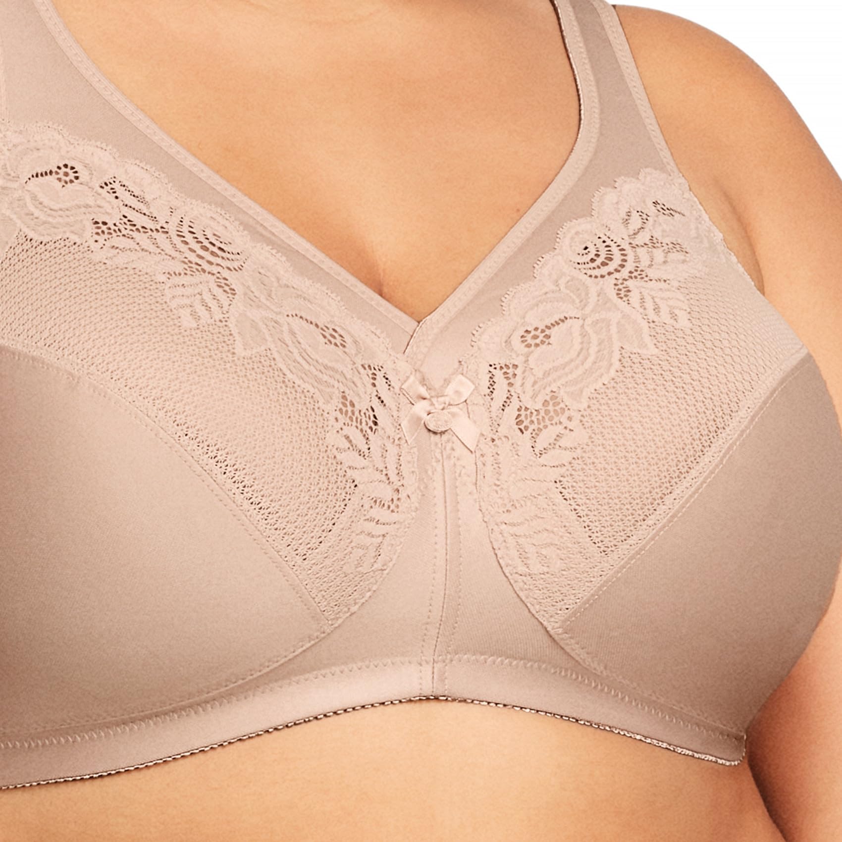 Glamorise Full Figure Plus Size Magiclift Minimizer Bra Wirefree #1003 Café