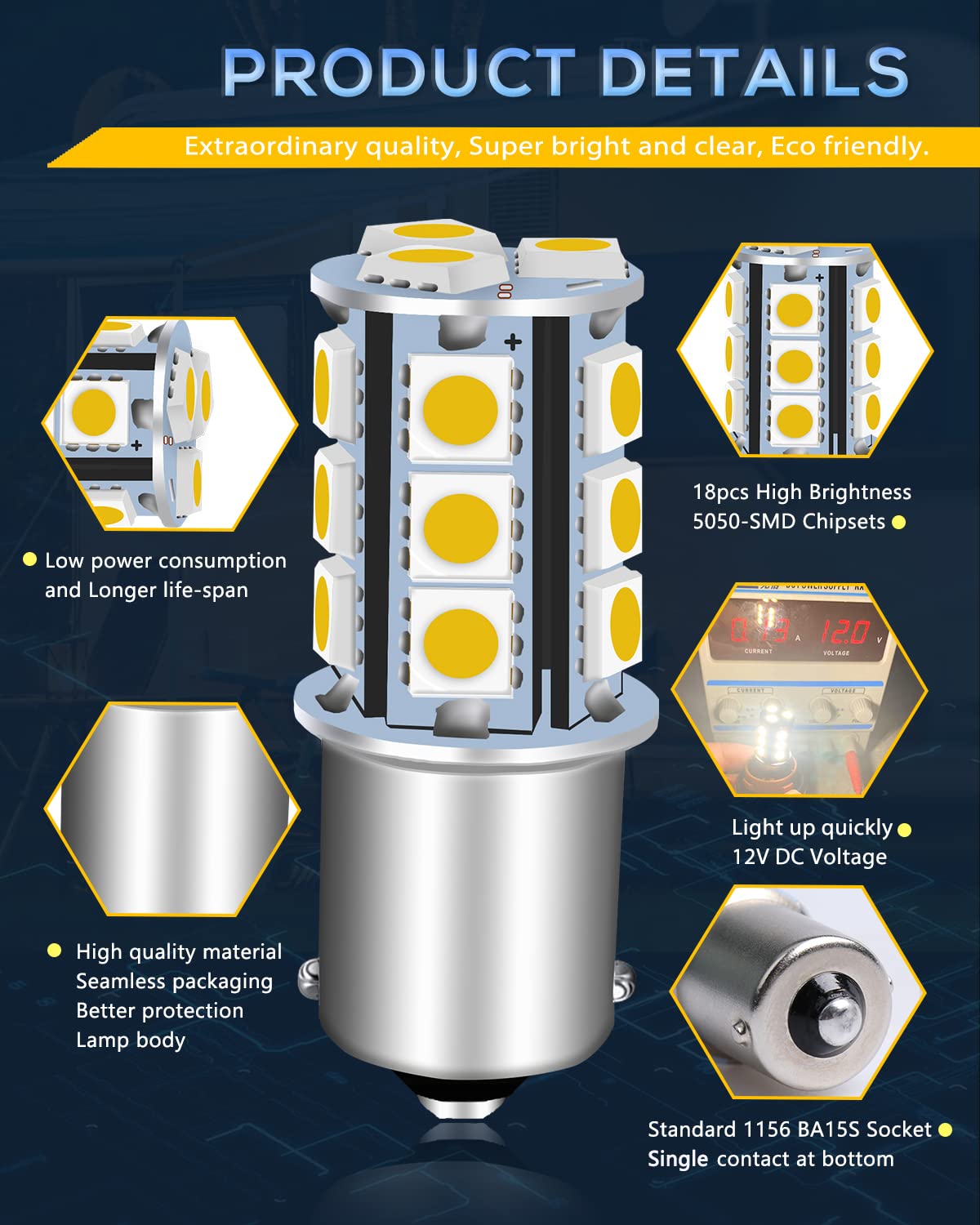Unxmrff 1156 Led Bulb 12 Volt Rv Interior Trailer Light Bulbs 1073 7506 Ba15S 1003 1141 Led Bulb Warm White For Boat Indoor/Camp