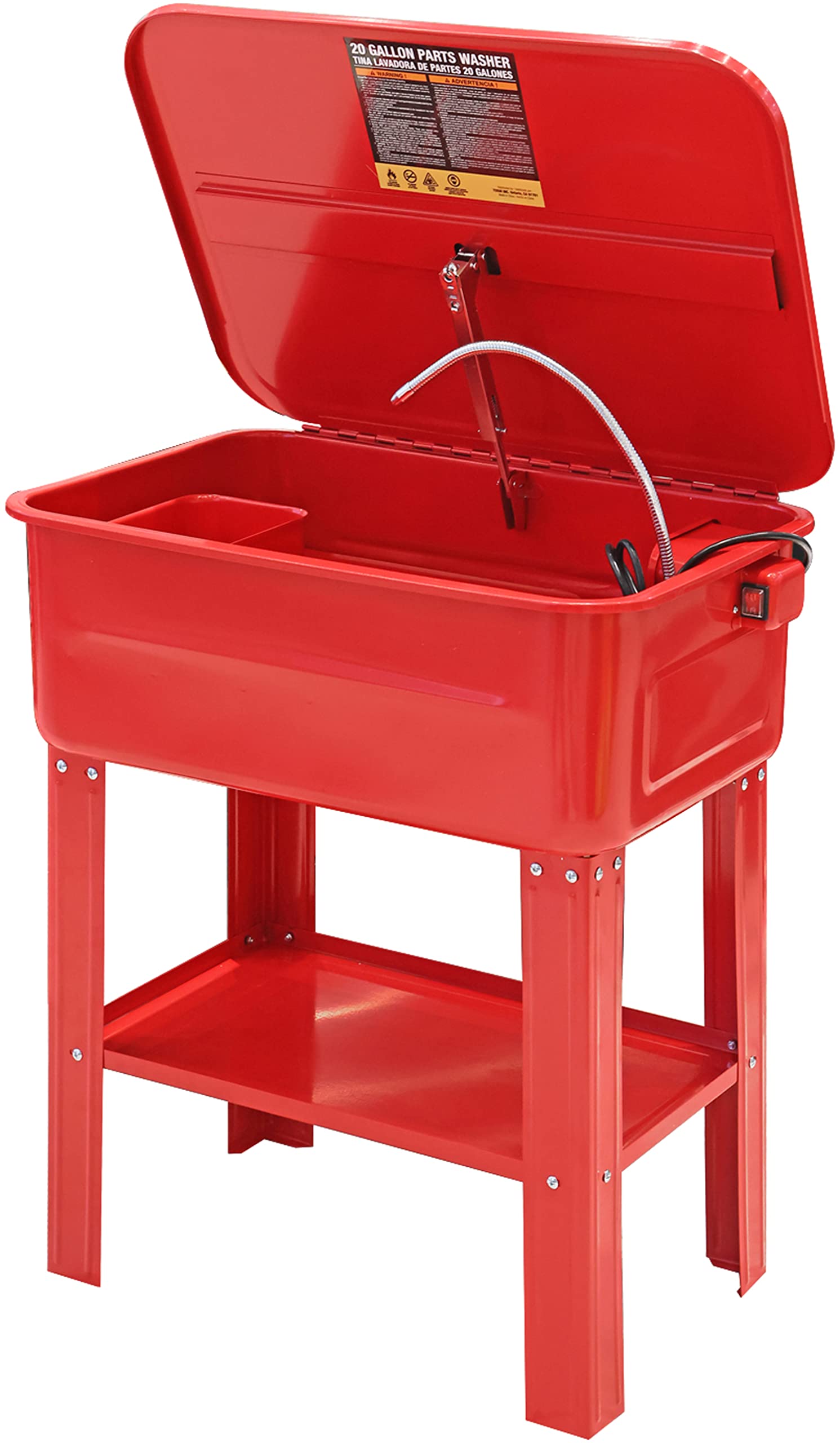 Big Red Atrg4001-20R Torin 20 Gallon Capacity Electric Solvent Pump Automotive Parts Washer Cleaner, Red