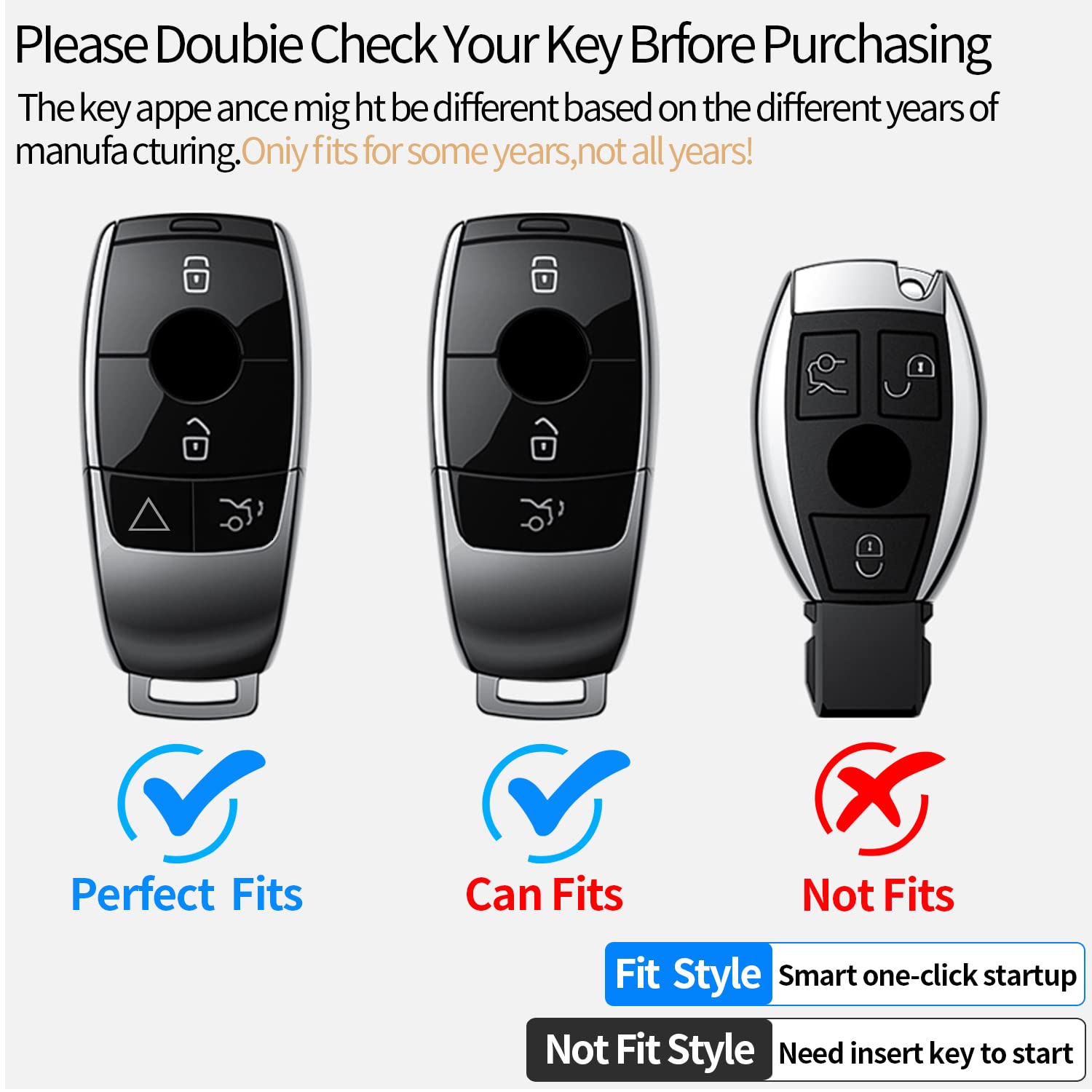 Tukellen For Mercedes Benz Key Fob Cover Genuine Leather With Keychain,Leather Protector Key Case Compatible 2017-2023 E-Class 2