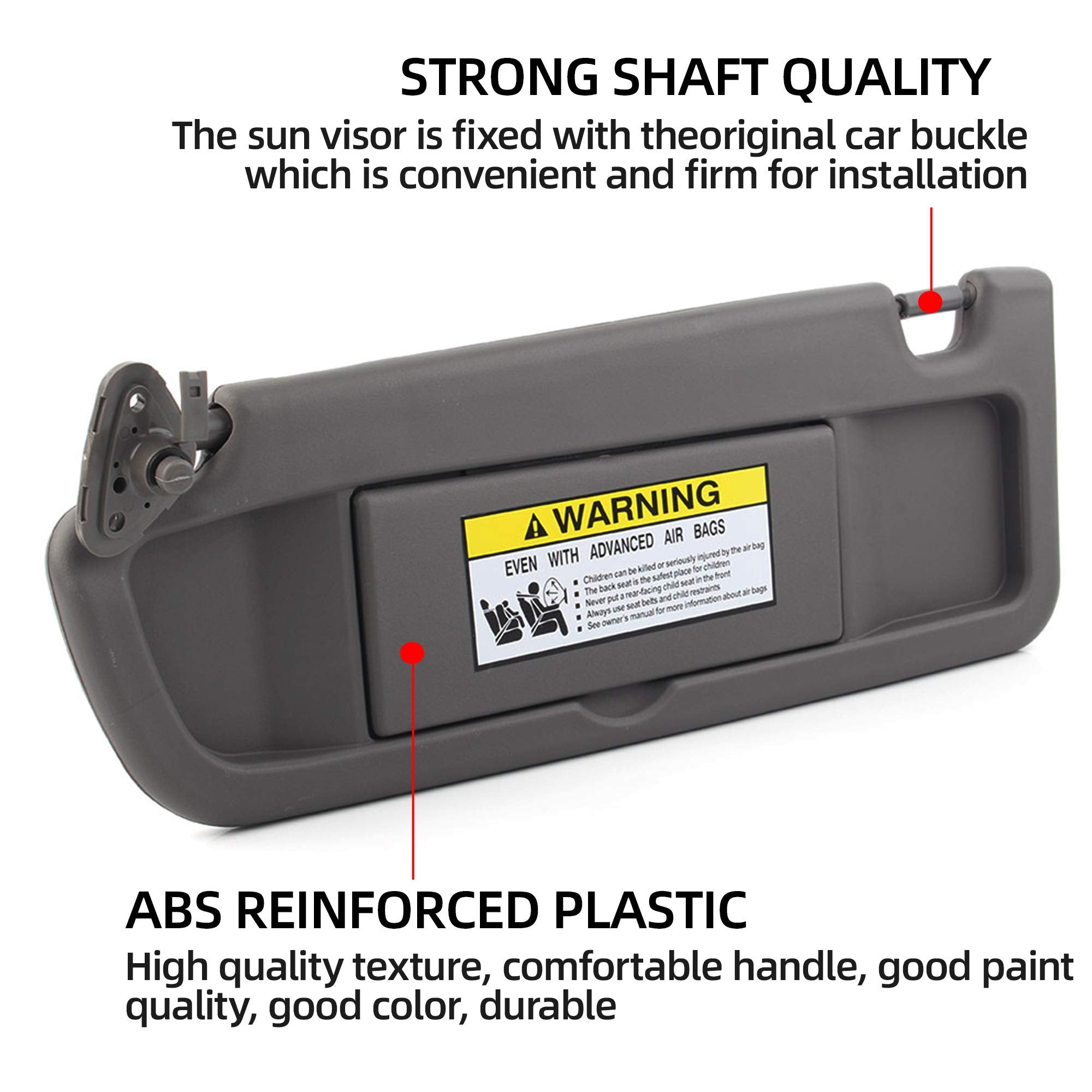 Dasbecan Atlas Gray Pair Sun Visor Compatible With Honda Civic 2006-2011 Replaces# 83280-Sna-A01Za 83280-Sna-A01Zb 83230-Sna-A01Za 83230-Sna-A01Zb
