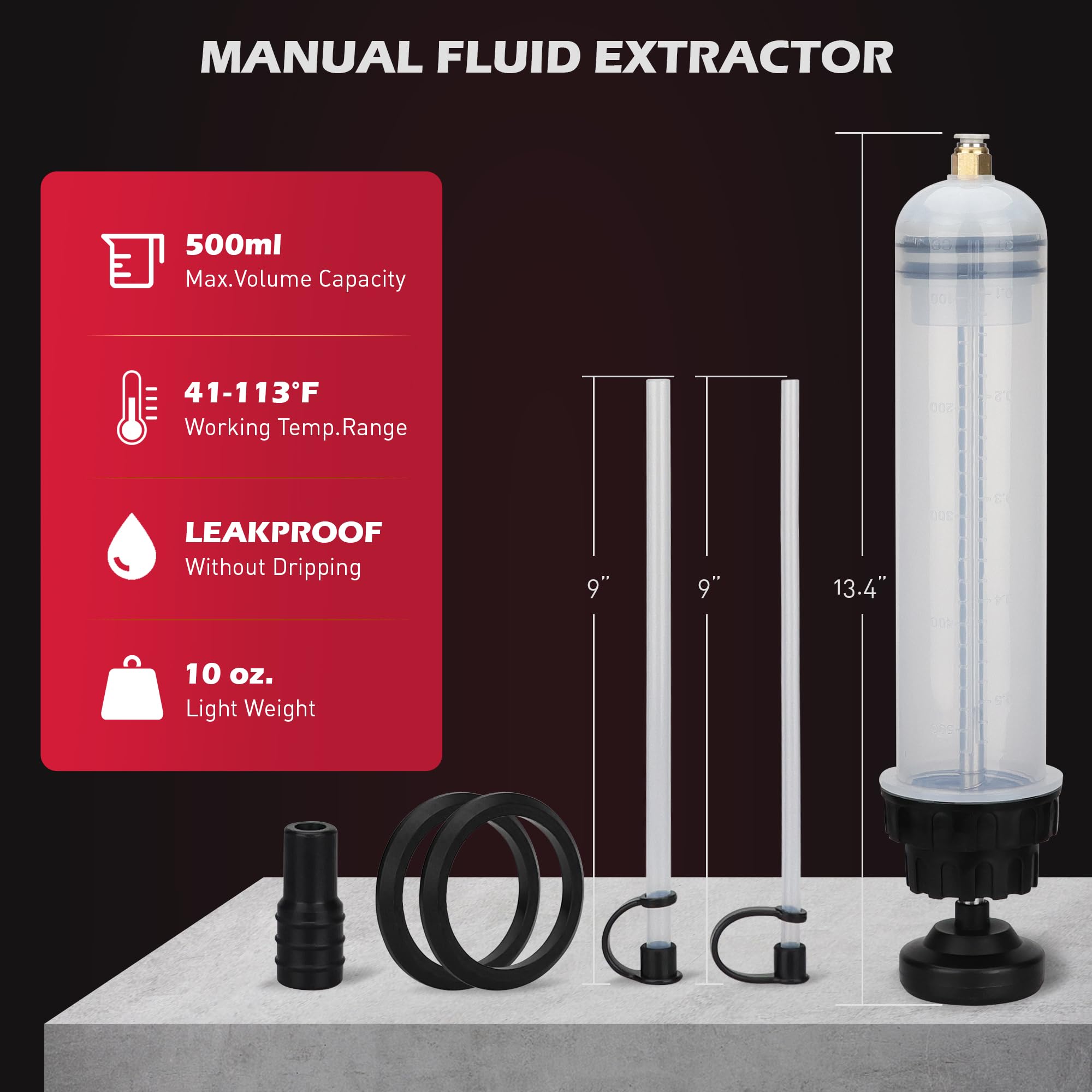 Sedy Fluid Extractor Multi-Purpose Oil Syringe With 500Cc, Oil Suction Pump, Manual Extraction And Filling Pump, Automotive Oil