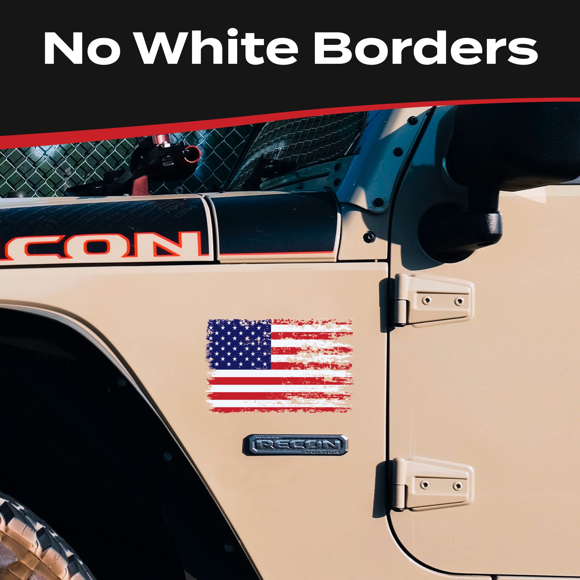 Stickios American Flag Decal - Tattered American Flag Sticker For Cars, Trucks & Windows - Patriotic Flag Decal Made In The Usa